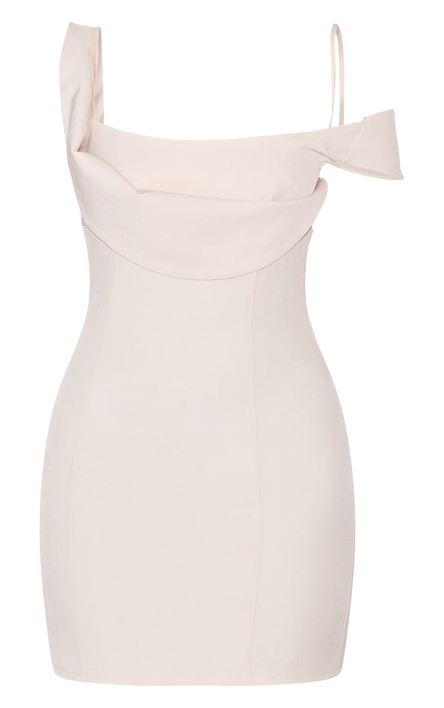 Cream Woven Drape Mini Dress