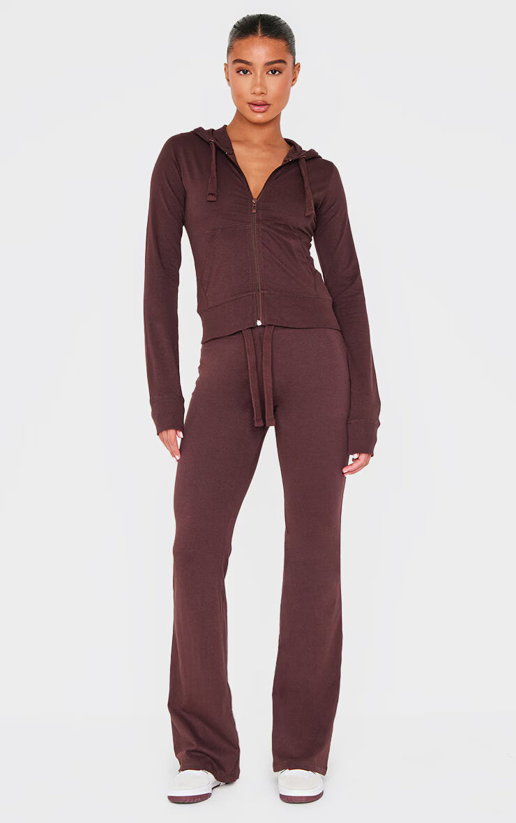 Chocolate Low Rise Skinny Flare Pants