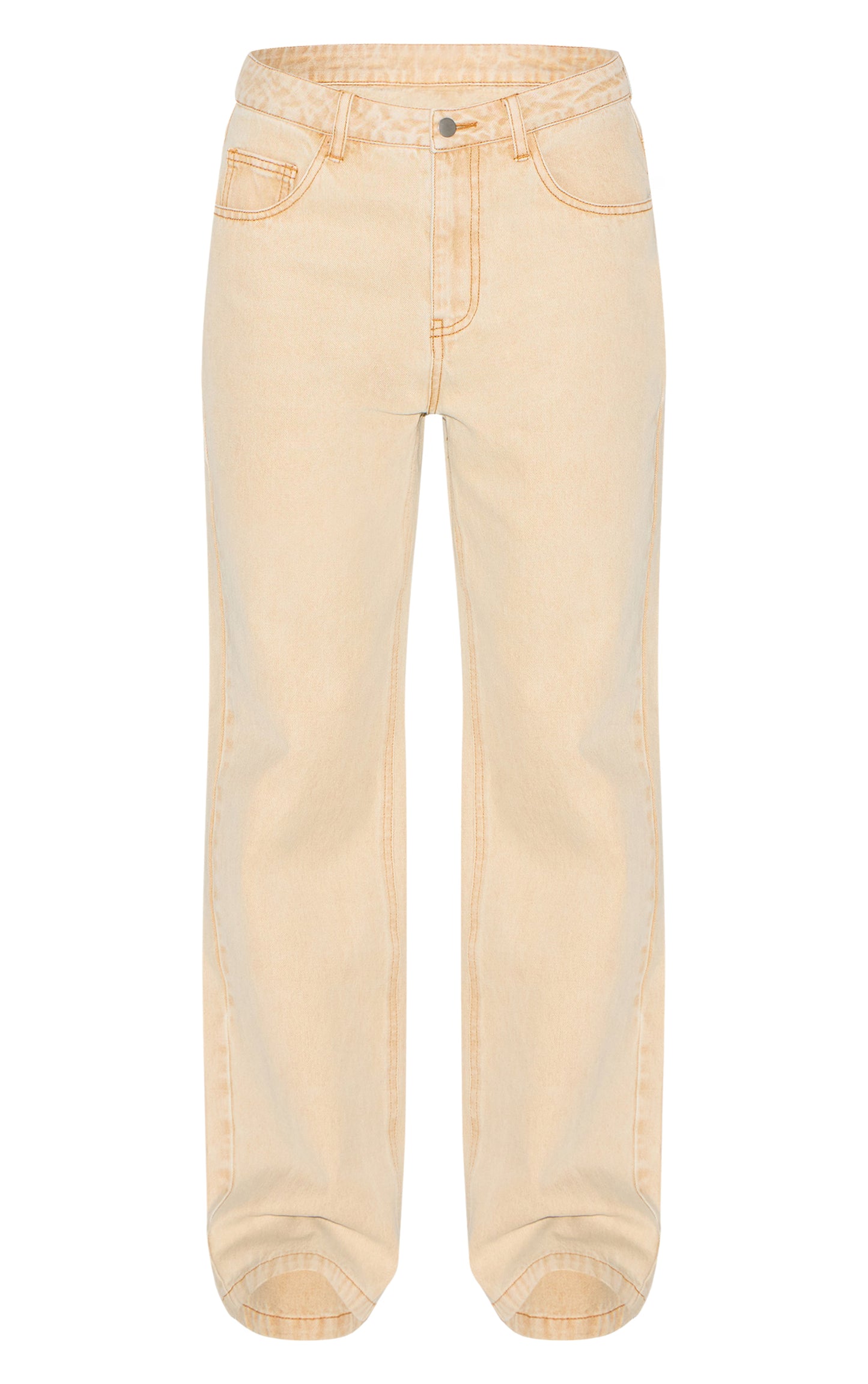 Washed Stone Mid Rise Straight Leg Jeans