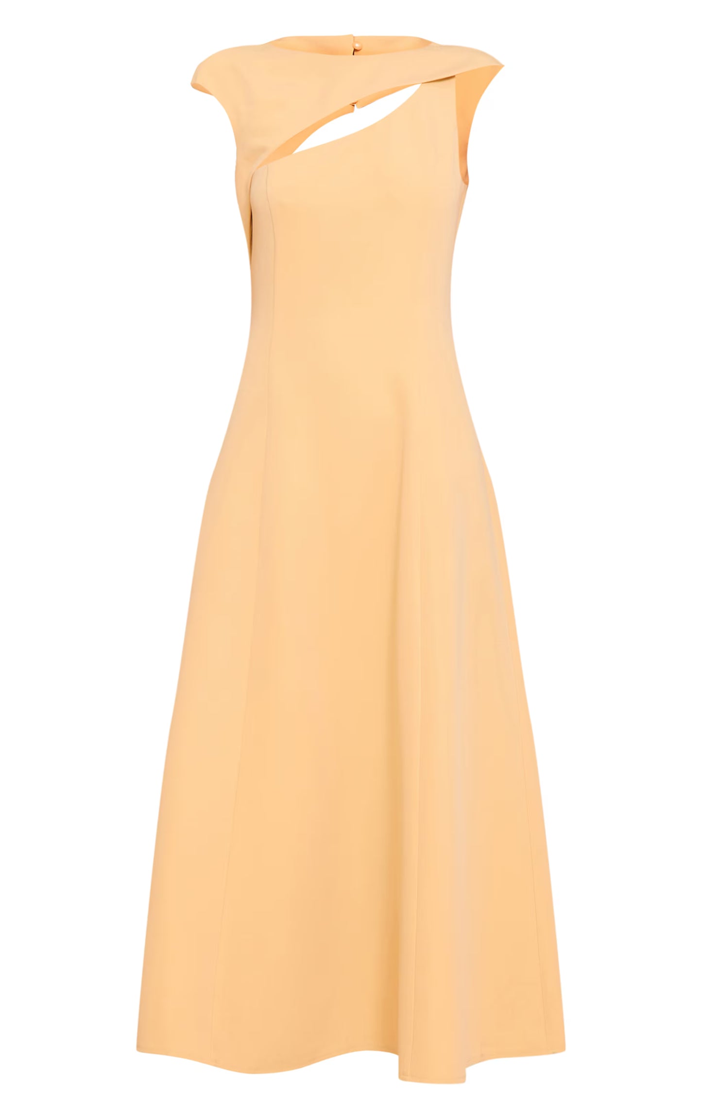 Butter Yellow Asymmetric Cut Out Detail Maxi Dress