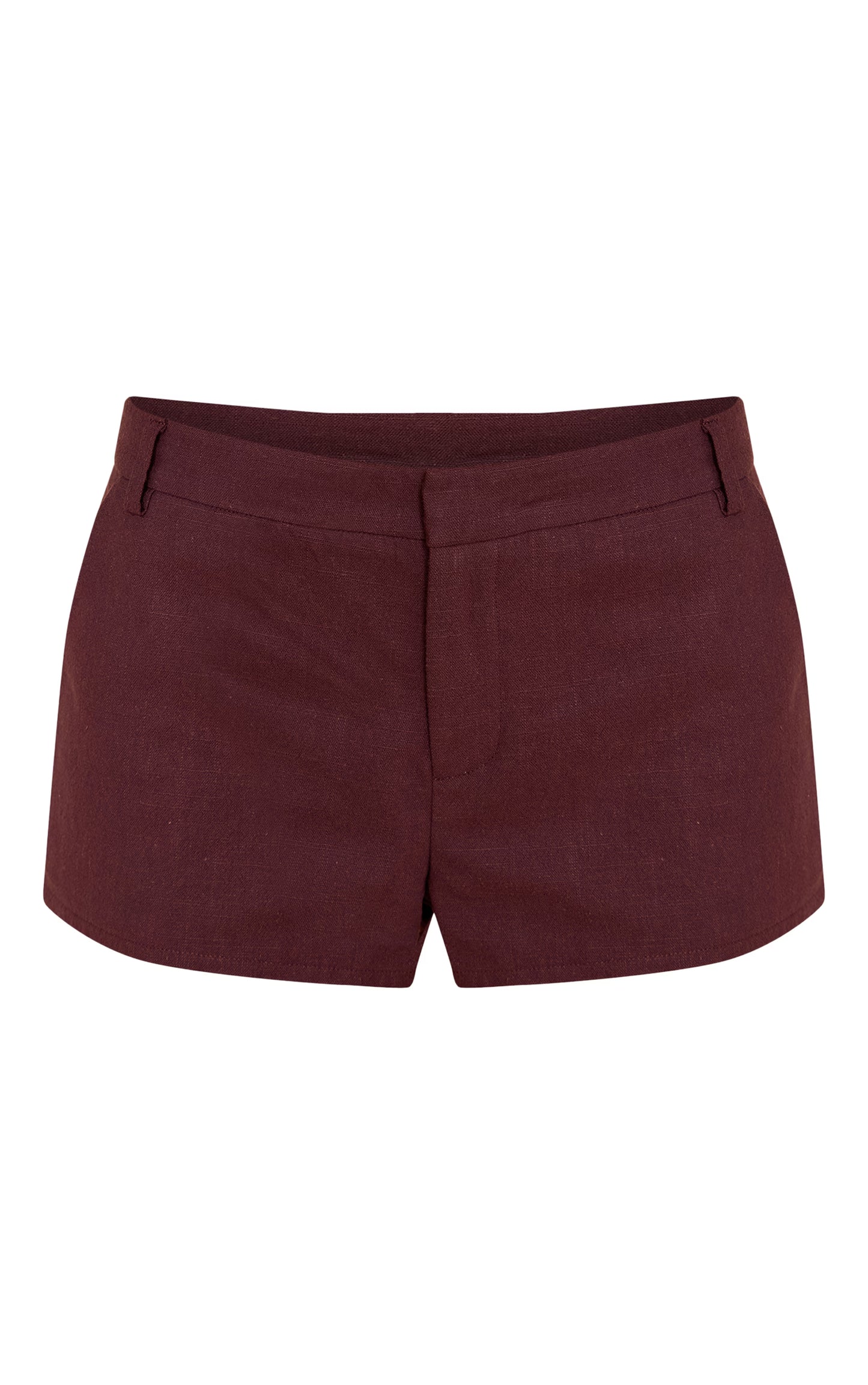 Deep Chocolate Premium Linen Tailored Hot Pant