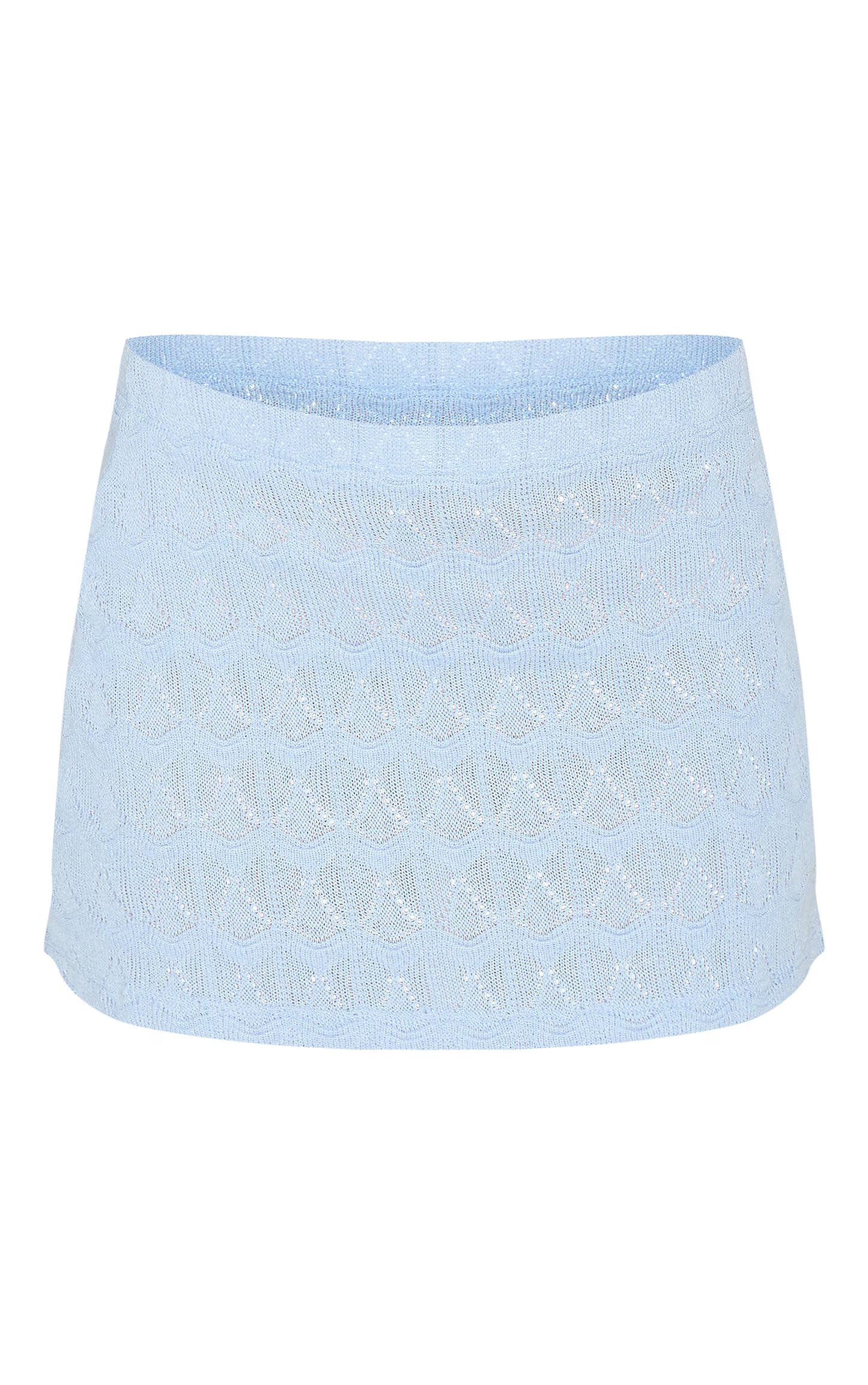 Baby Blue Crochet Mini Skirt