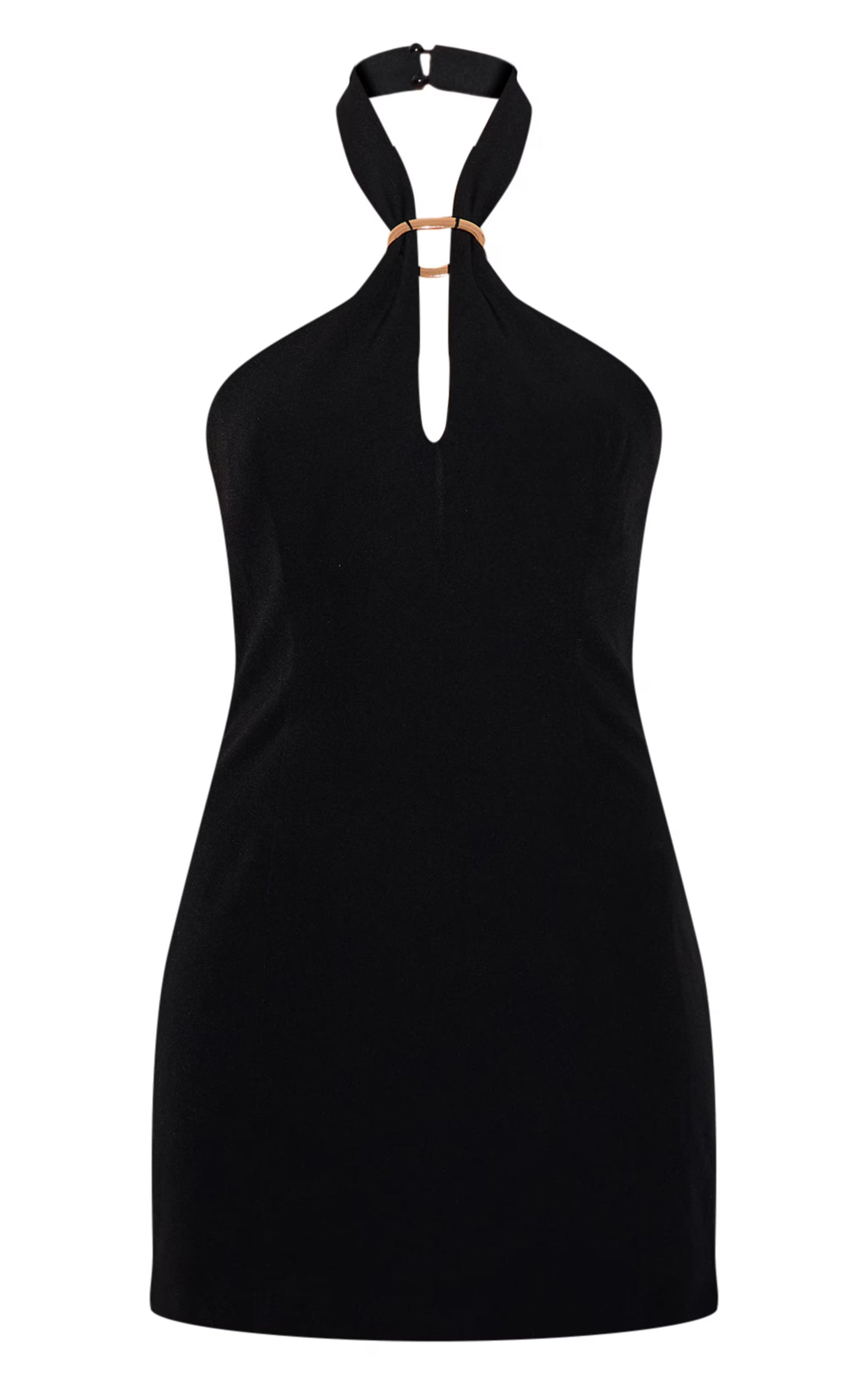 Black Woven Trim Detail Mini Dress