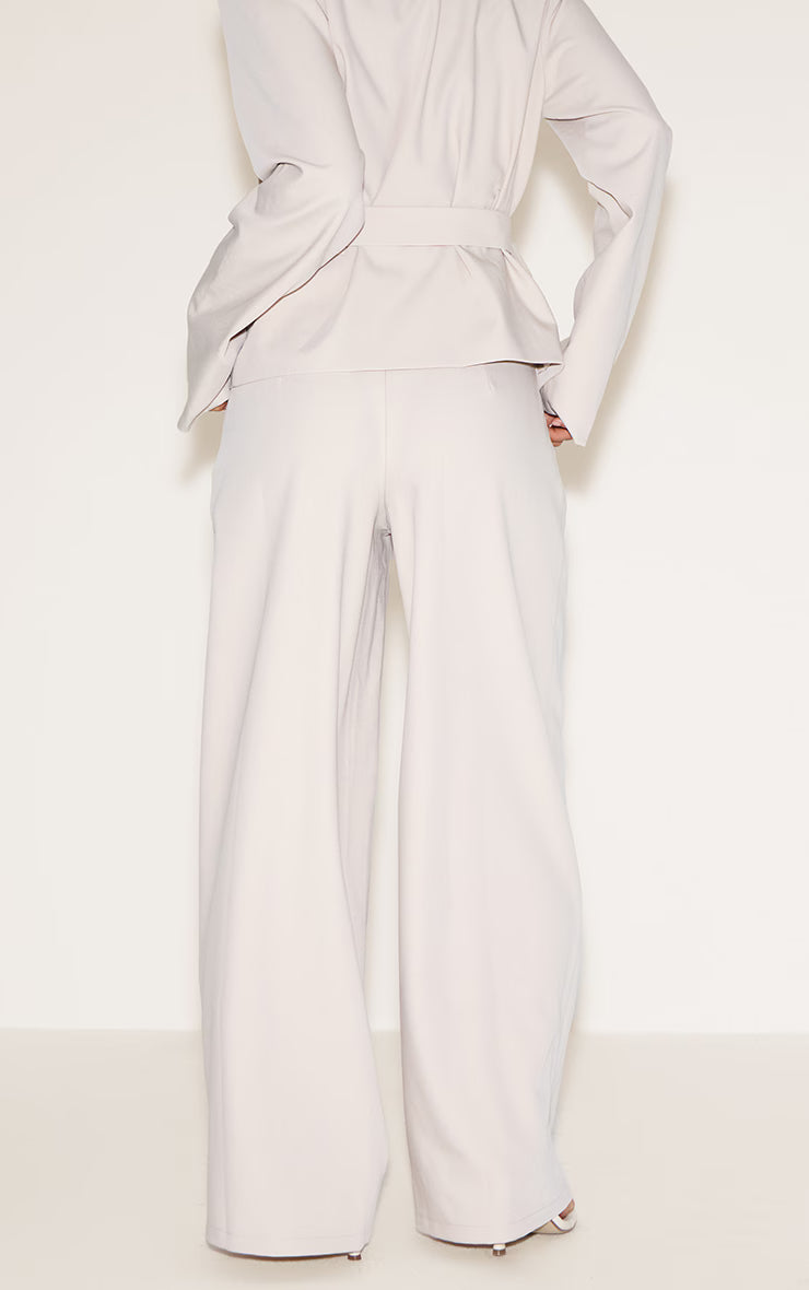 Sand Tailored Woven Pleated Wide Leg Pants