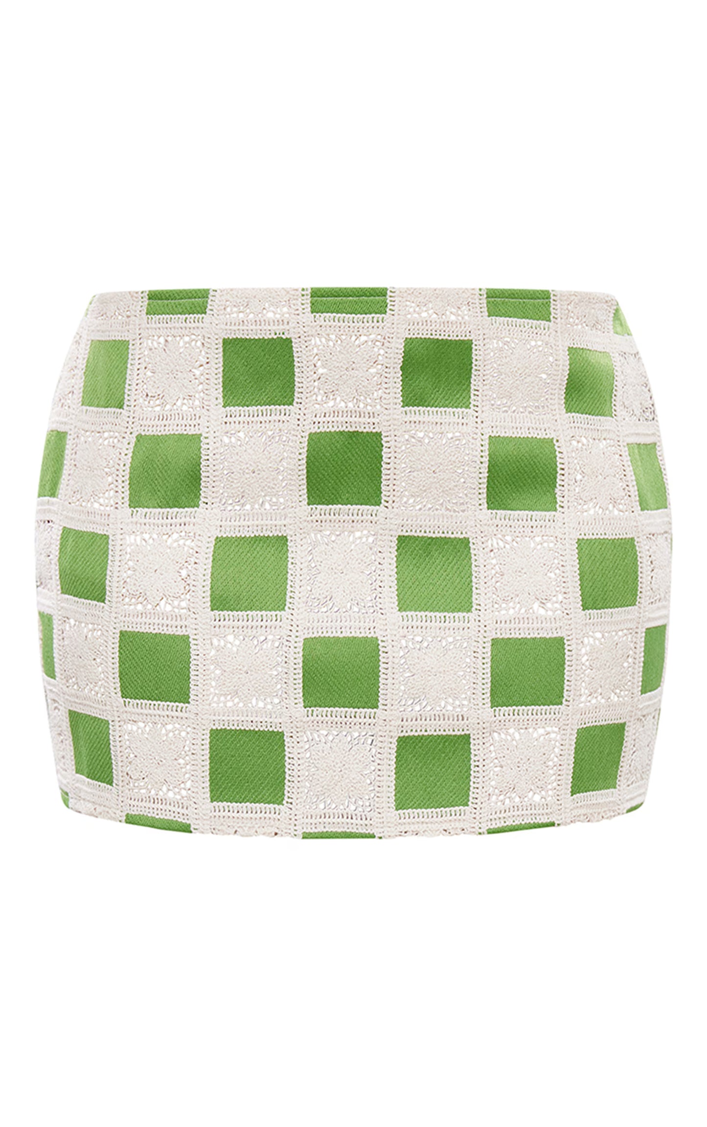 Green Crochet Detail Mini Skirt