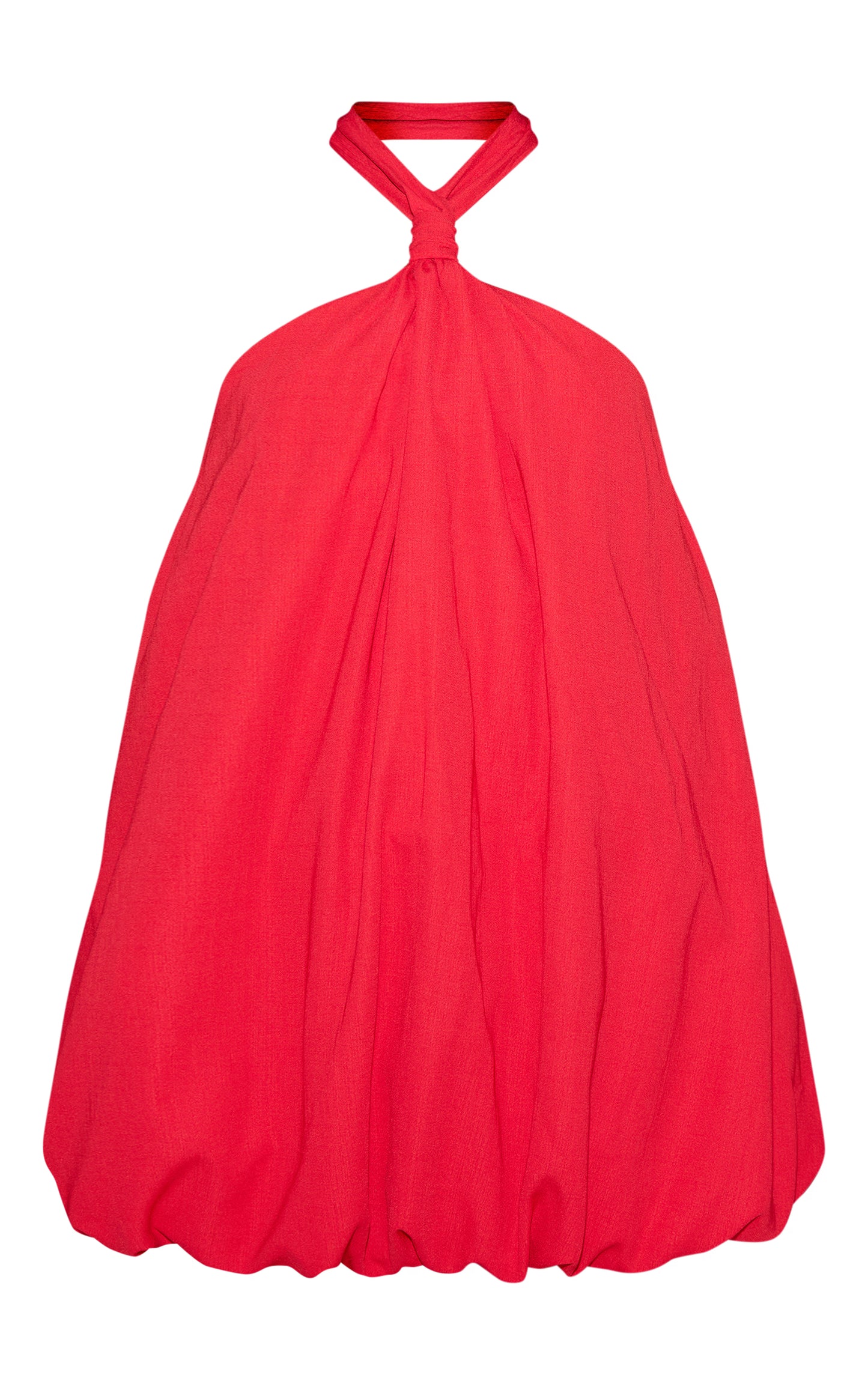 Red Halterneck Puffball Mini Dress