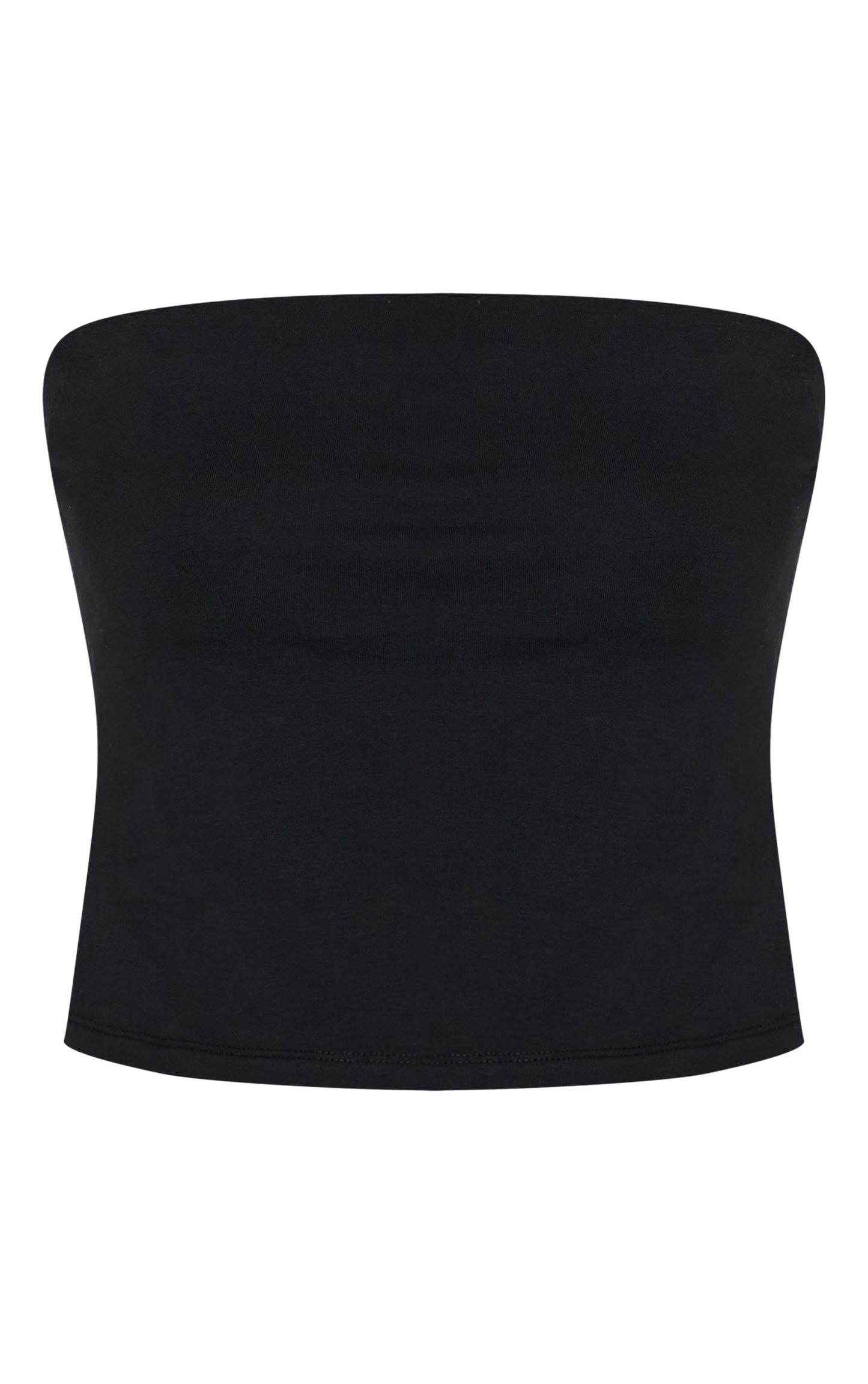Tall Black Soft Cotton Bandeau Top