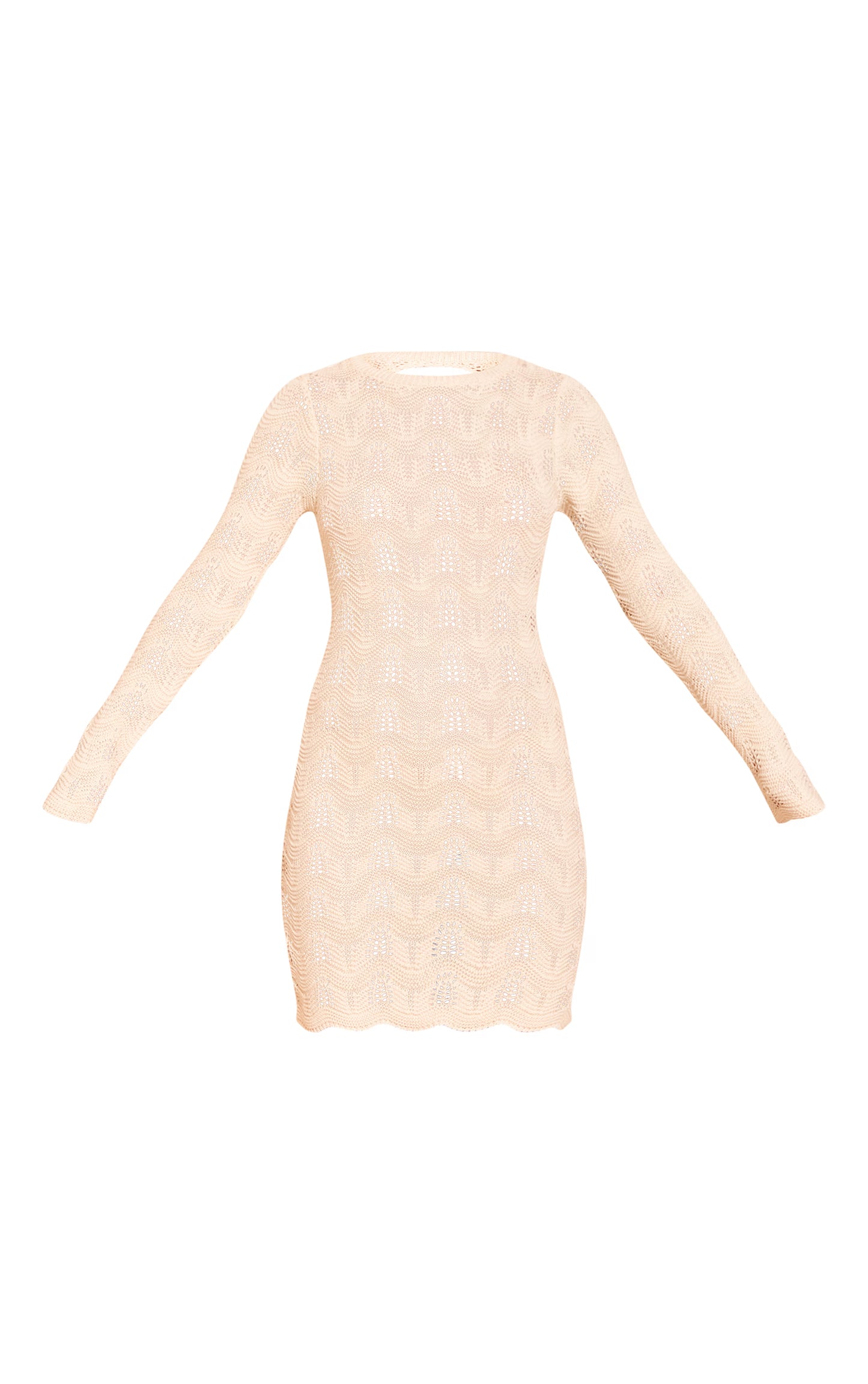 Stone Long Sleeve Backless Mini Dress