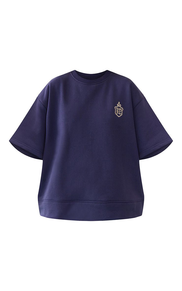 Navy Embroidered Sweat Tee