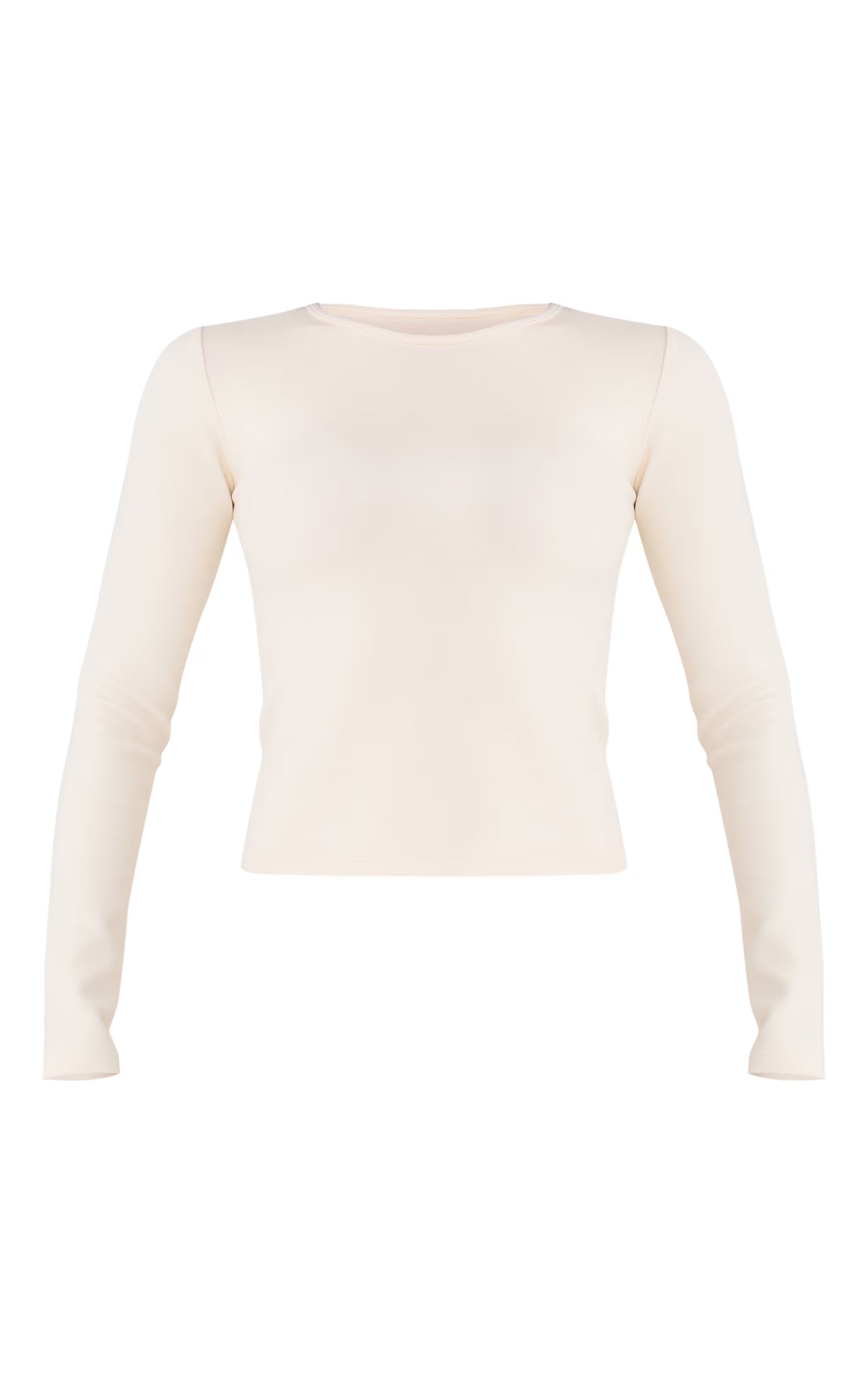 Cream Interlock Long Sleeve Top