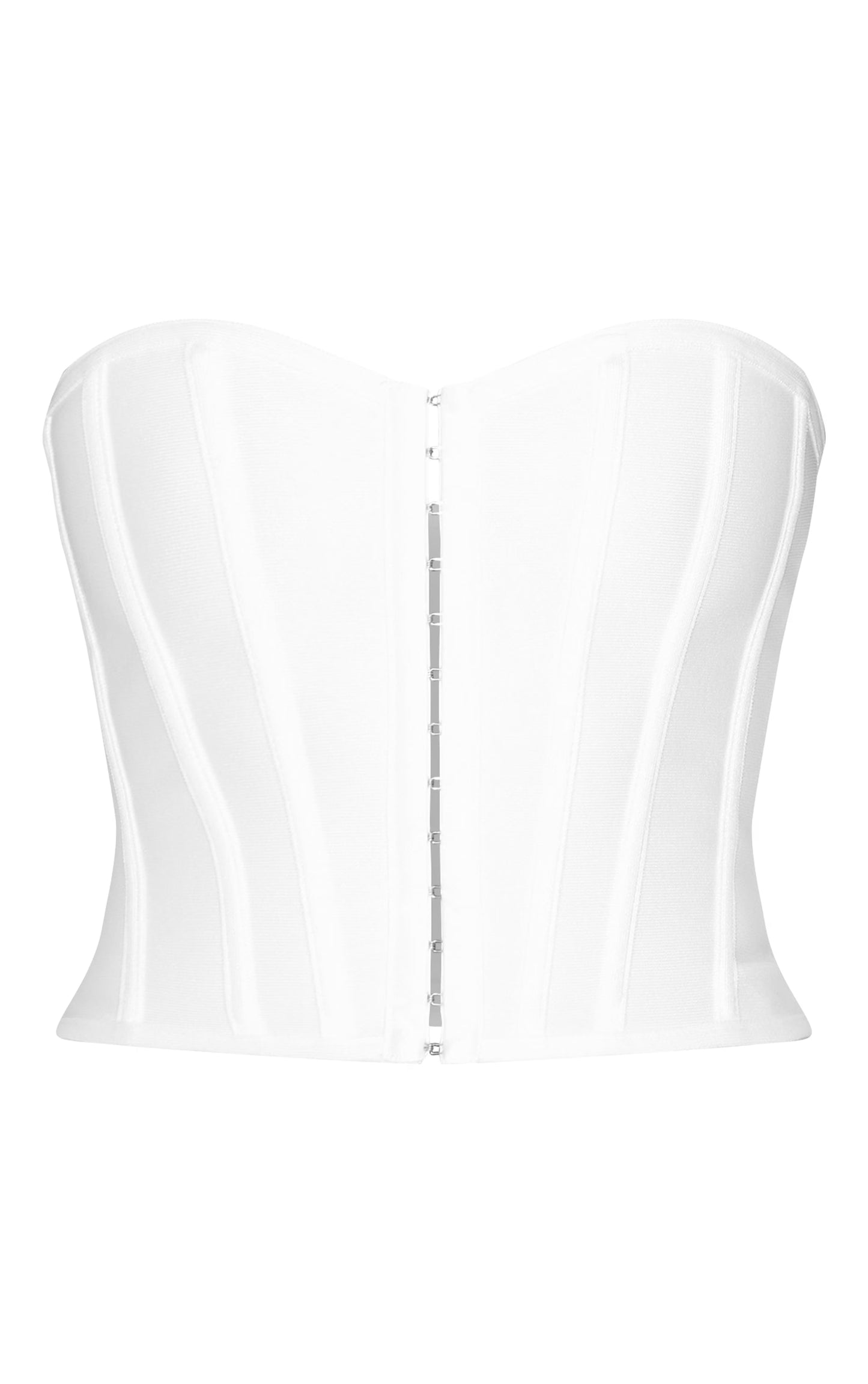 White Bandage Hook And Eye Structured Corset