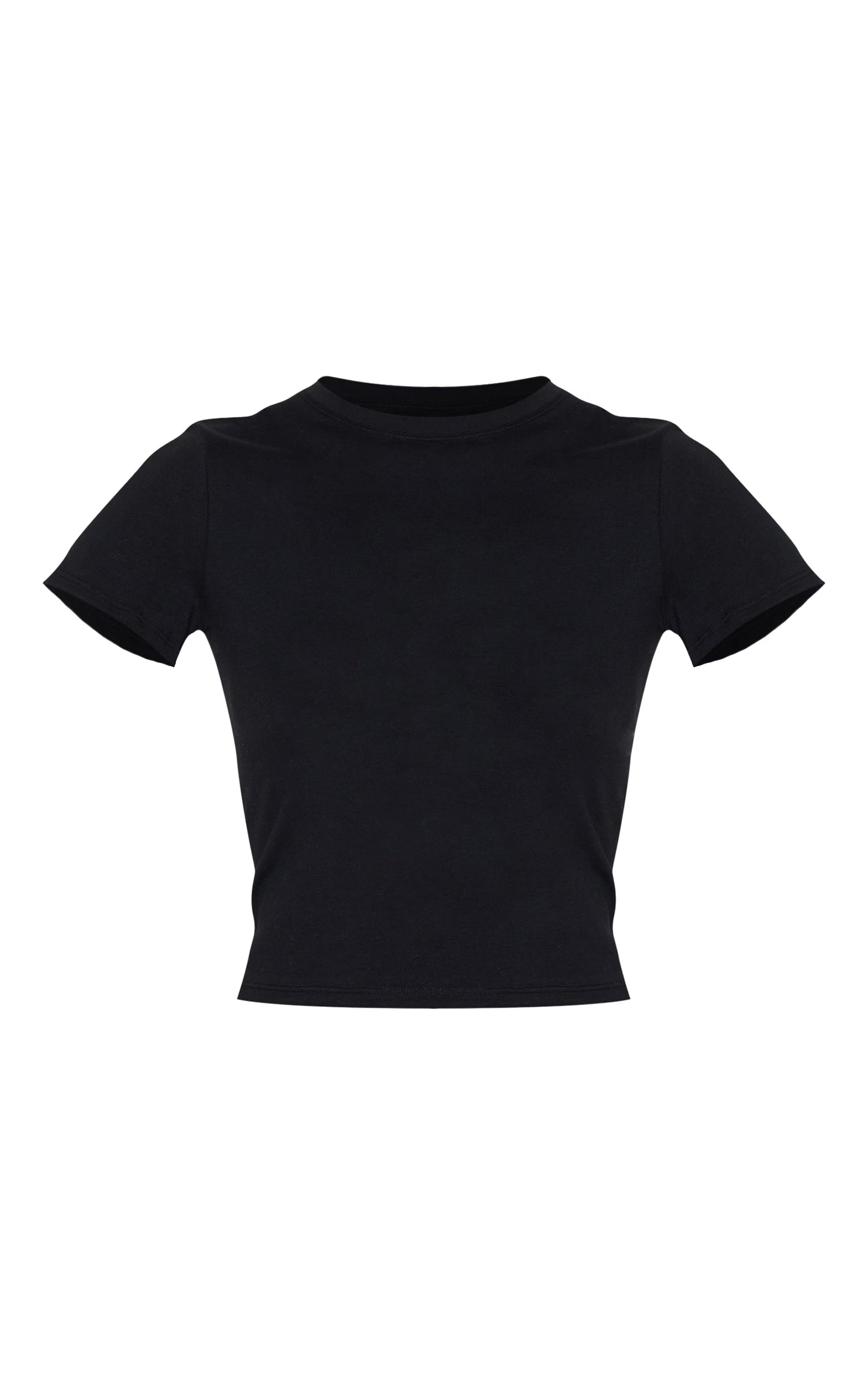 Tall Black Soft Cotton Crew Neck Short Sleeve Top