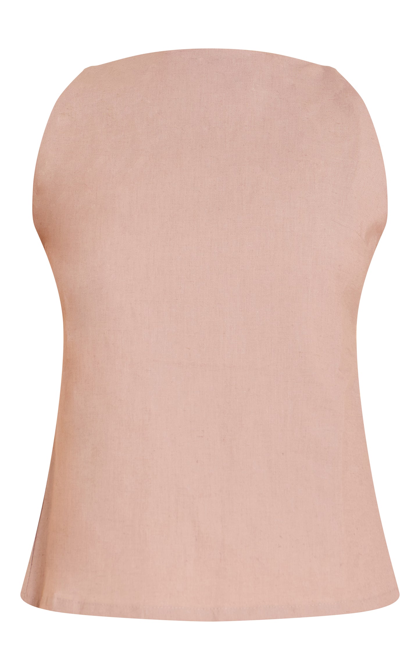 Taupe Linen Blend Back Detail Long Cami Top