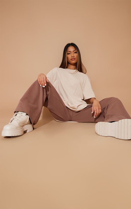 Cotton Sand Oversized T-Shirt