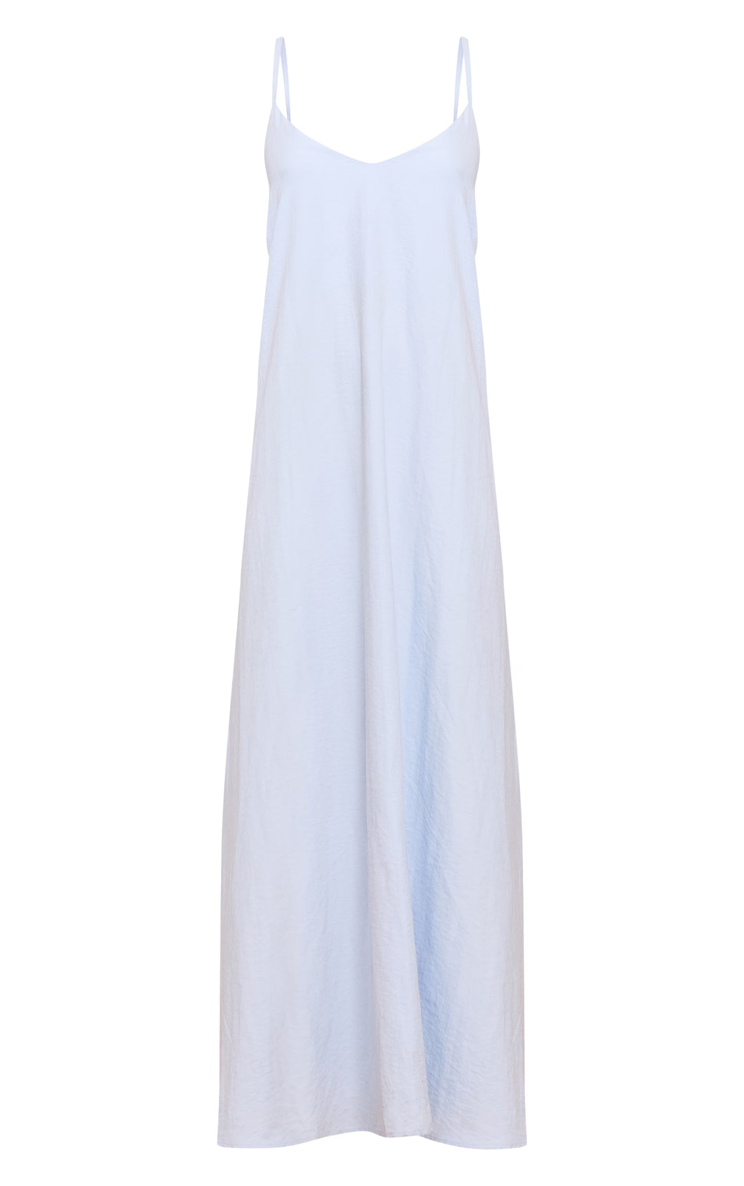 Baby Blue Textured Plunge Maxi Dress