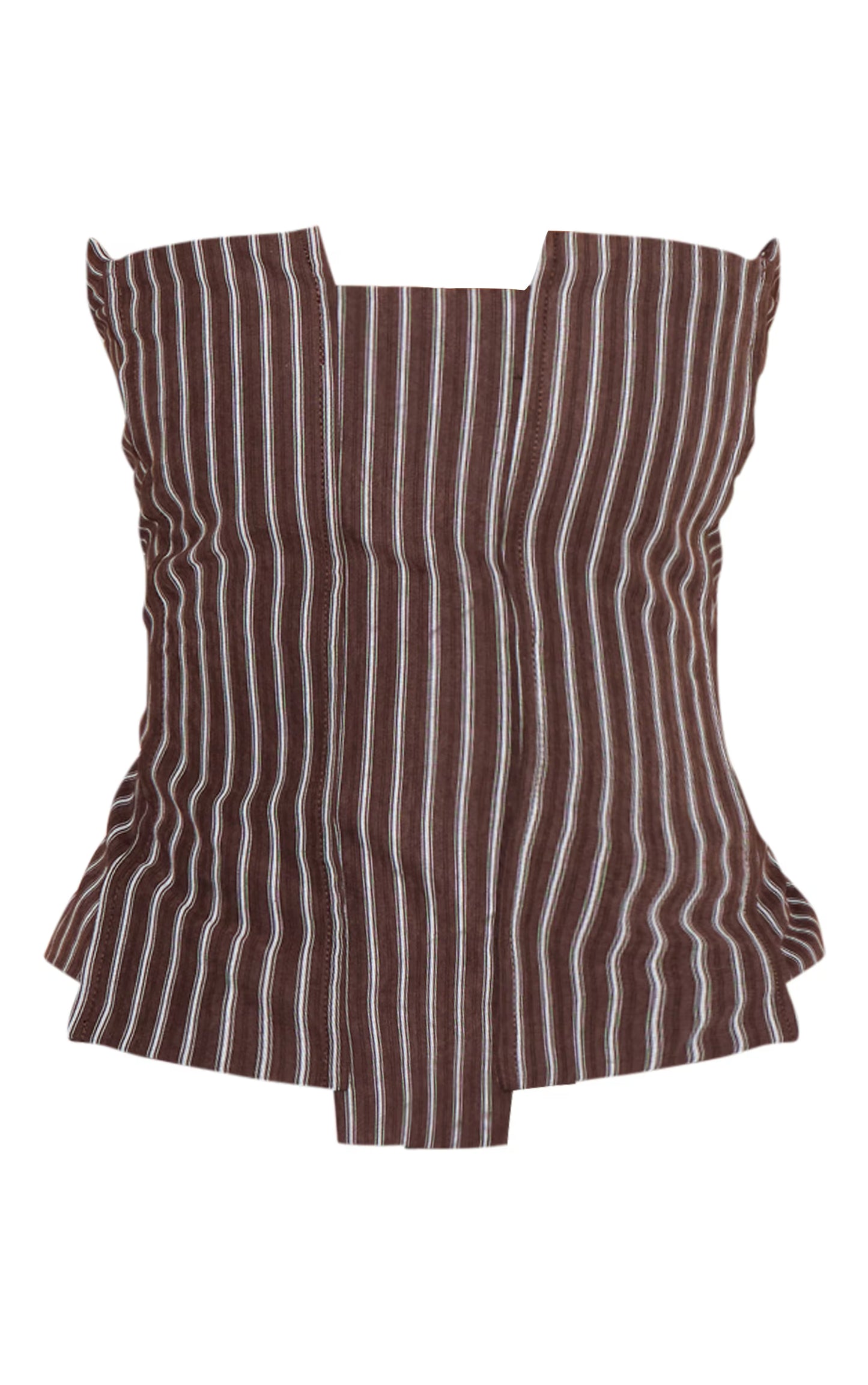 Chocolate Striped Peach Skin Corset