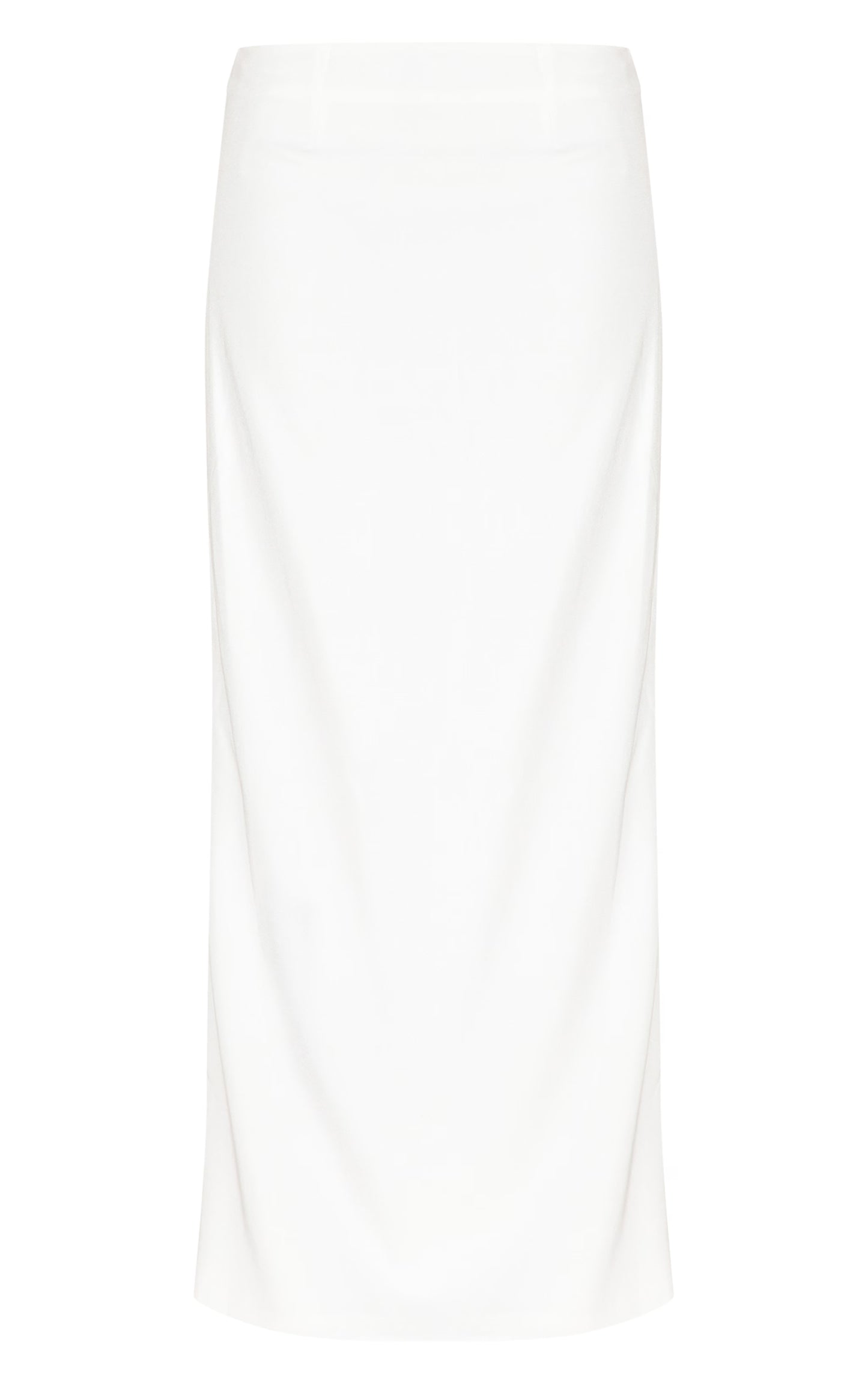 Premium White Woven Button Detail Maxi Skirt