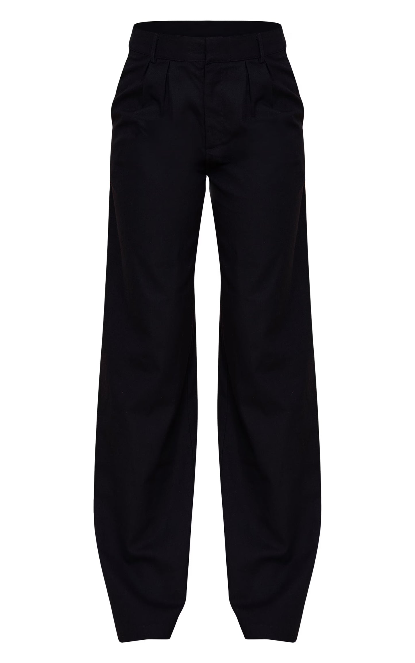 Black Textured Tailored Wide Leg Pants