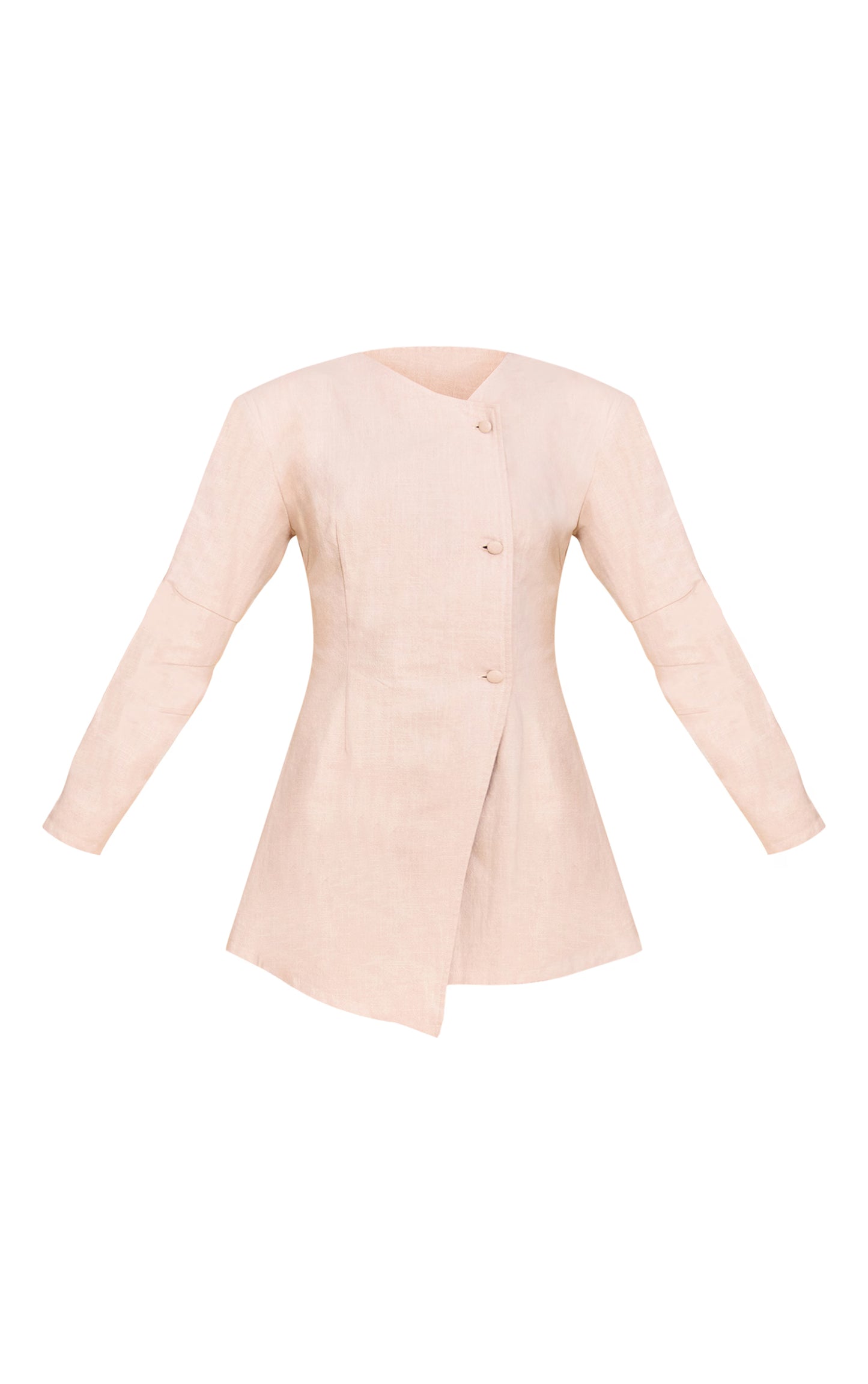 Natural Premium Linen Cinched Waist Cocoon Sleeve Mini Dress