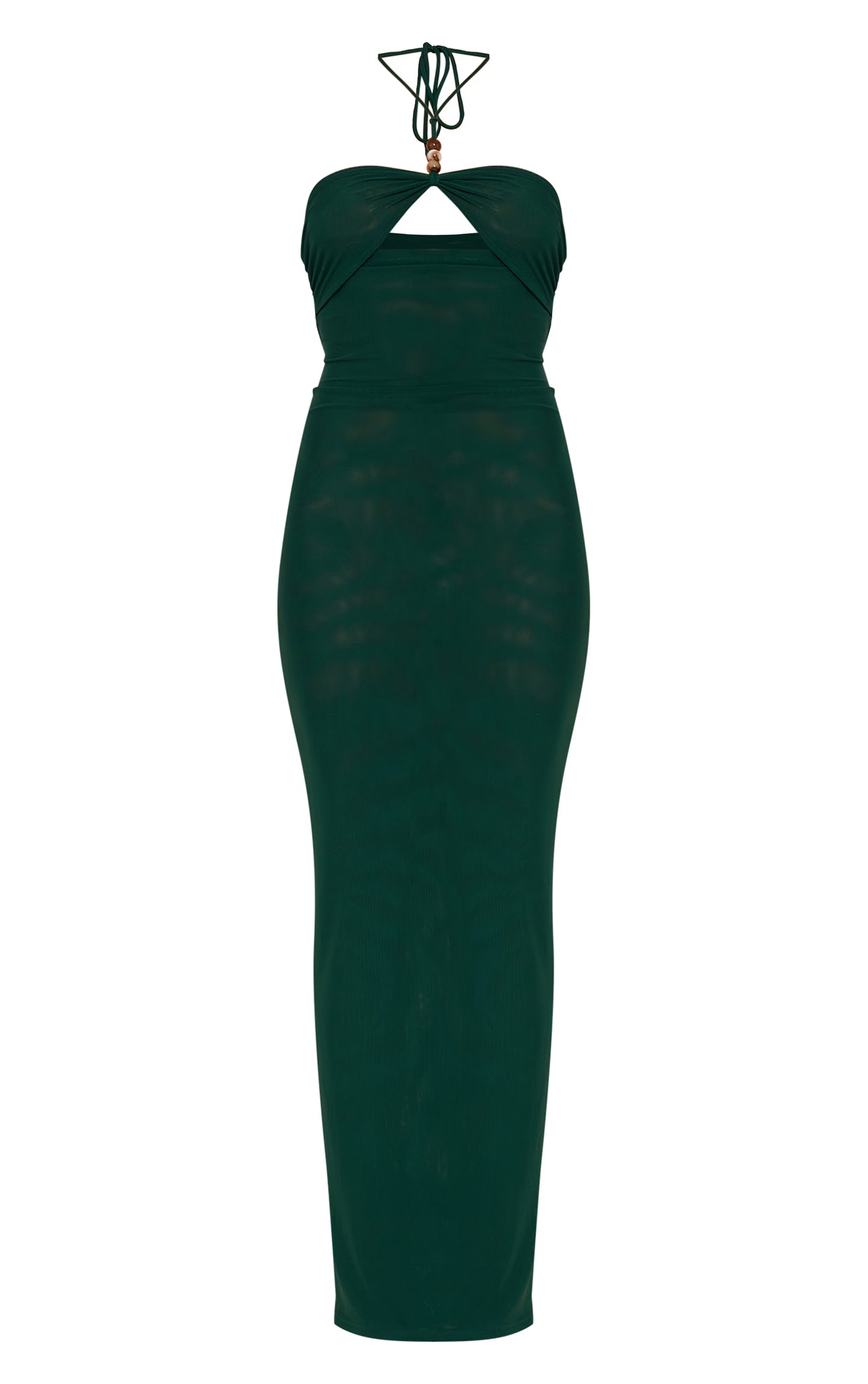 Petite Teal Halterneck Front Detail Maxi Dress