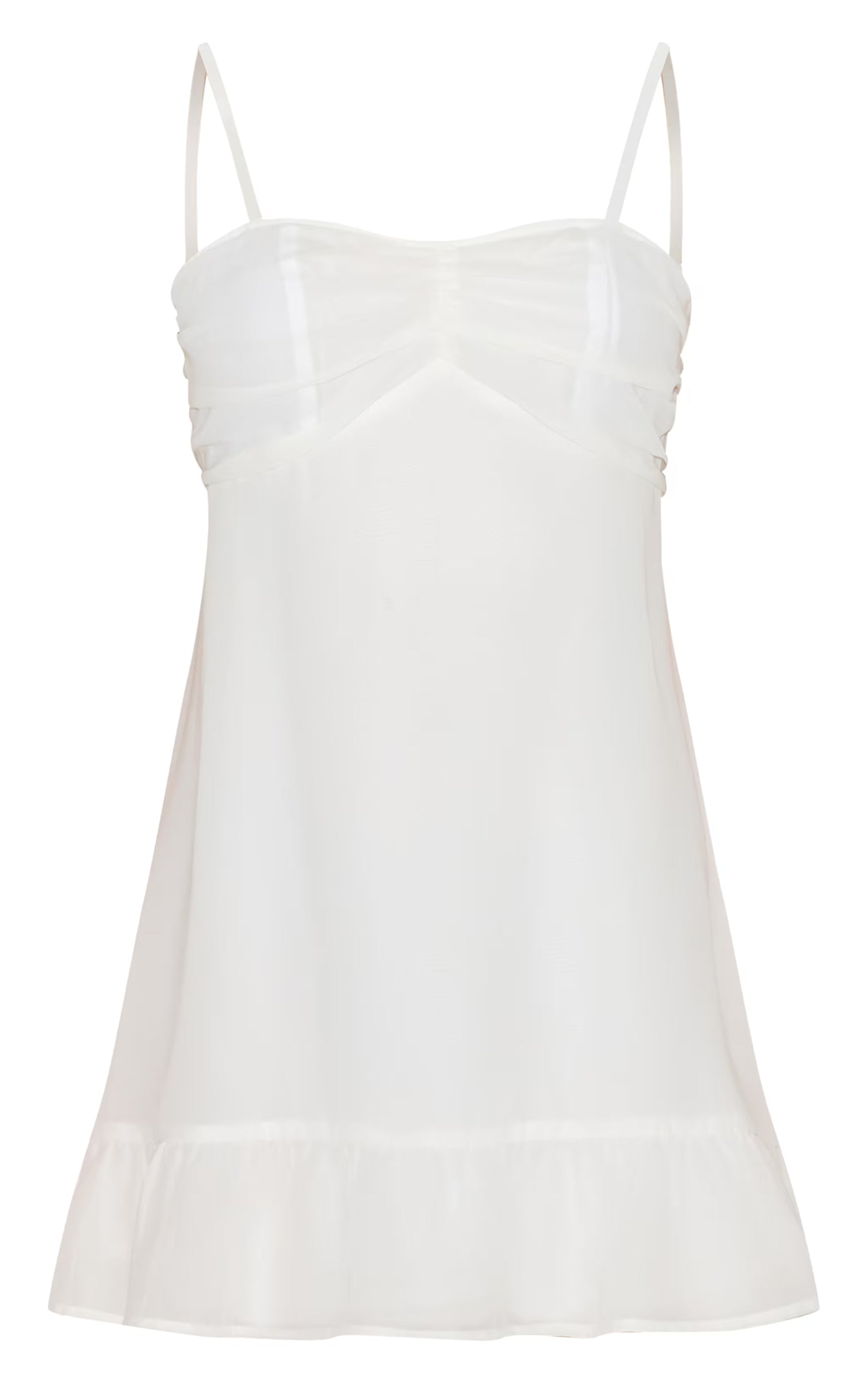 Petite White Chiffon Strappy Flowy Shift Dress