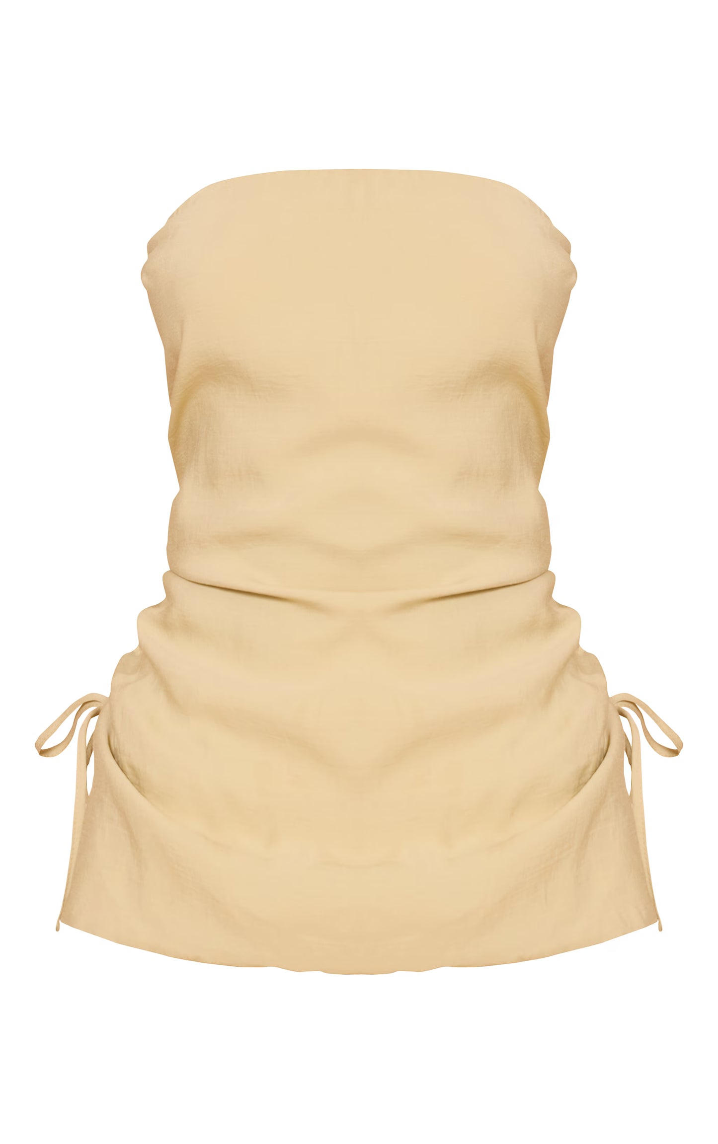 Sage Khaki Woven Ruched Bandeau Top