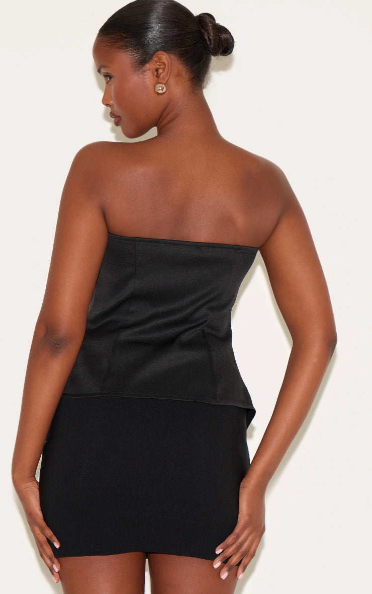 Black Peplum Bandeau