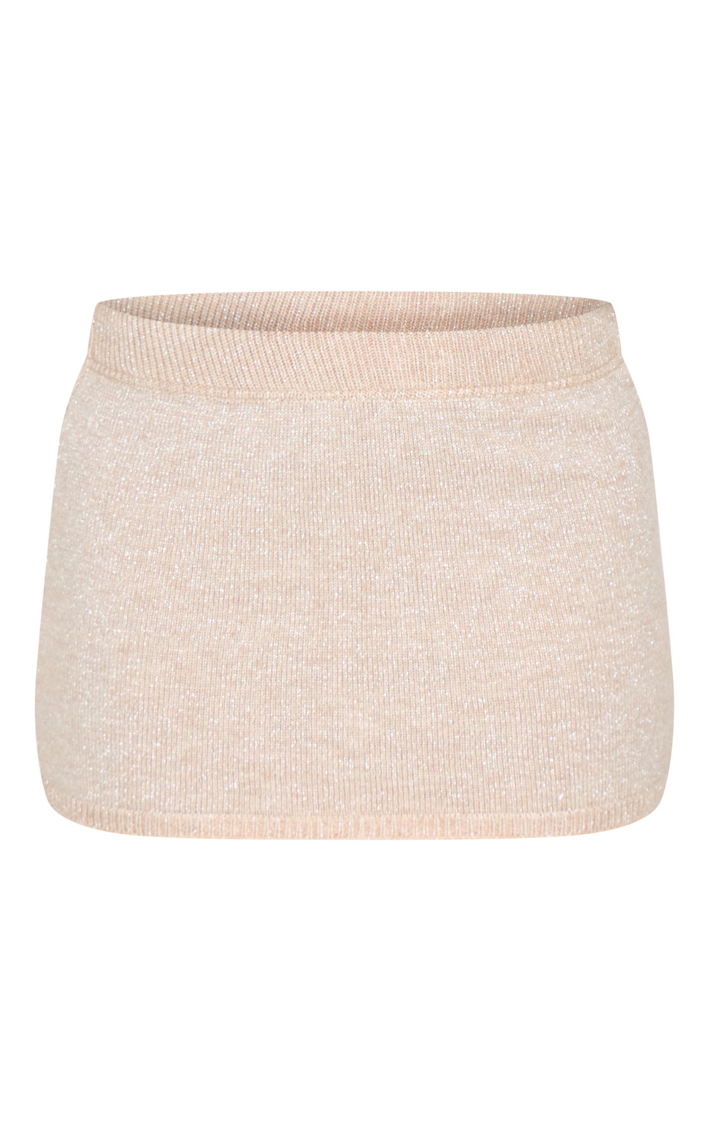 Silver Lurex Knit Micro Mini Skirt