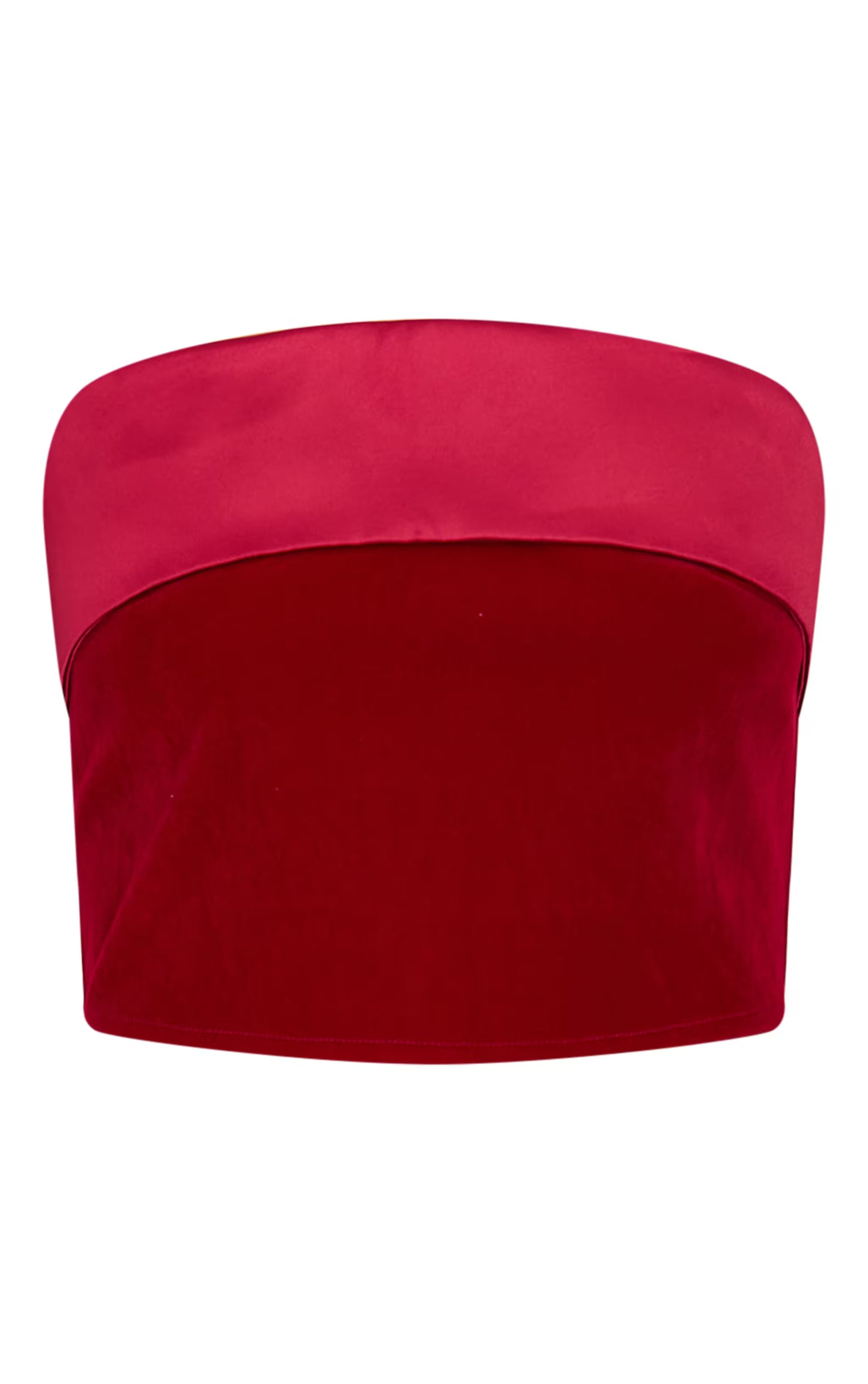 Burgundy Velvet Satin Foldover Long Top
