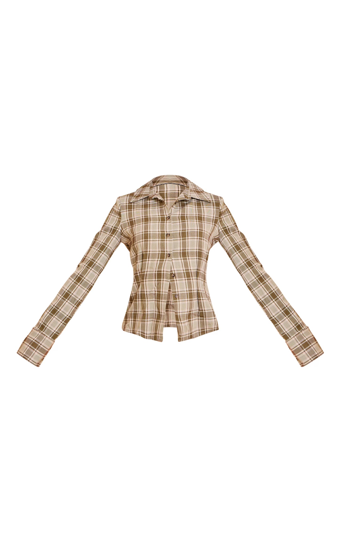 Green Fitted Check Shirt