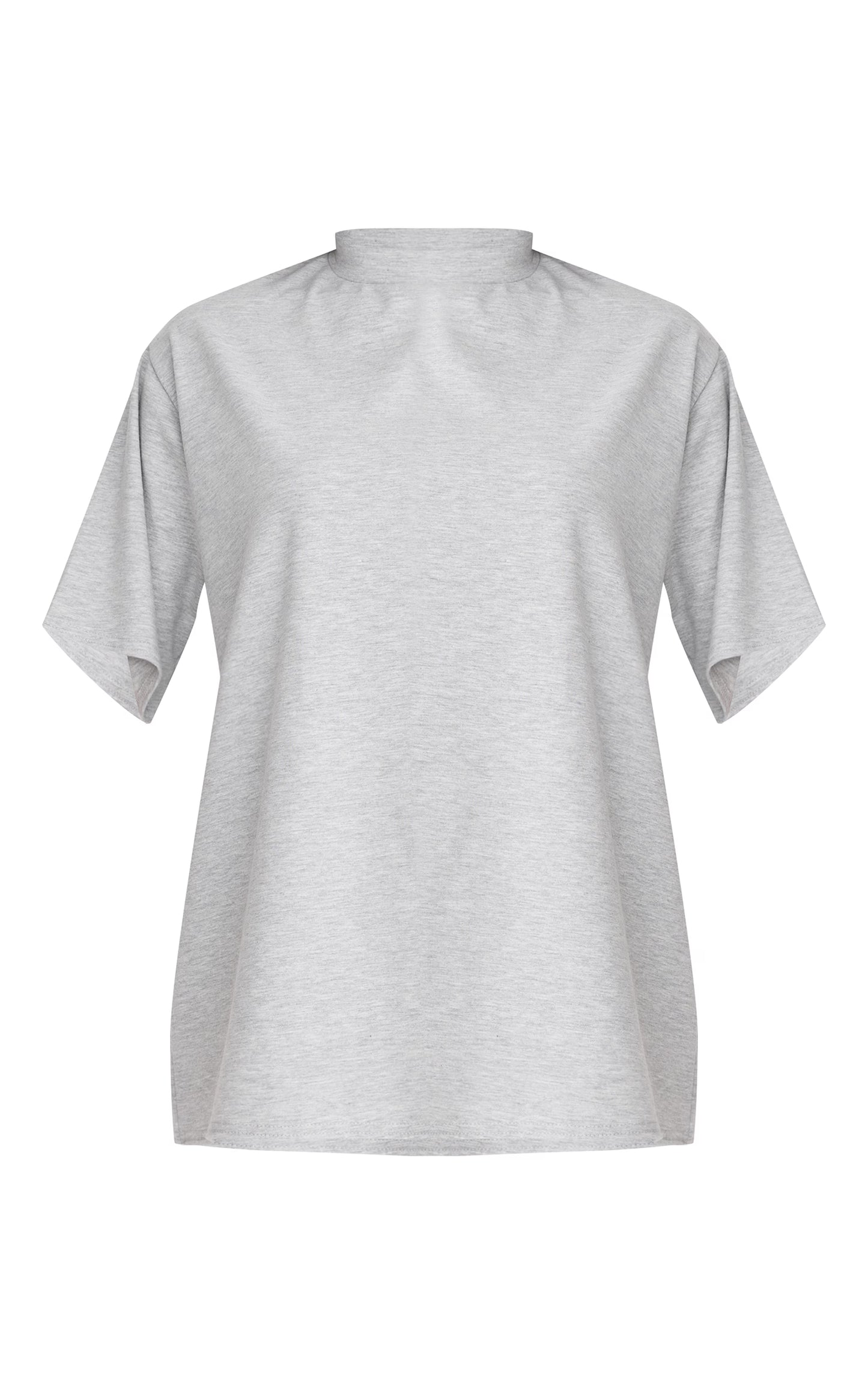 Grey Cotton Basic Oversized T-shirt