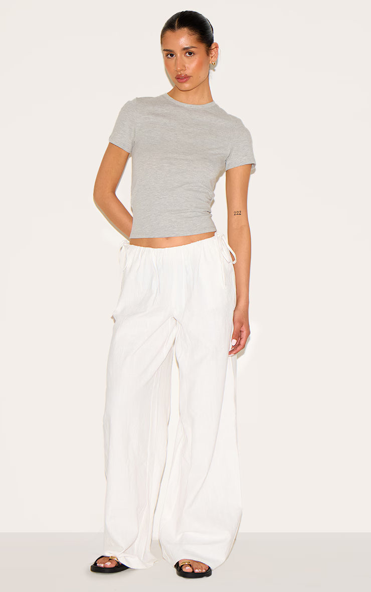 Tall Ash Grey Soft Cotton Crew Neck Short Sleeve Top