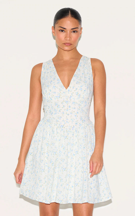 Petite White Floral Detail Mini Shift Dress