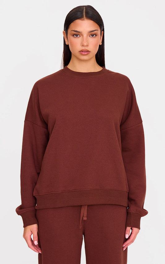 Chocolate Oversized Long Sleeve Sweatshirt