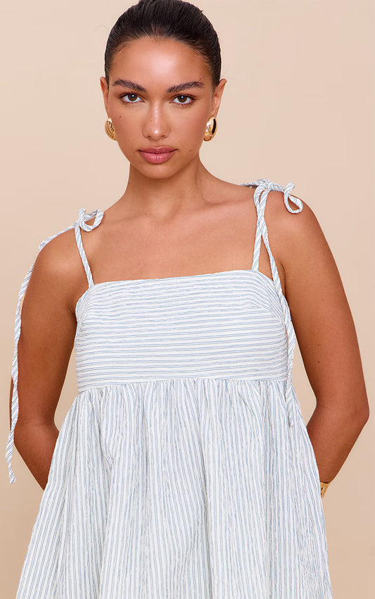 Sage Green Woven Textured Striped Floaty Top