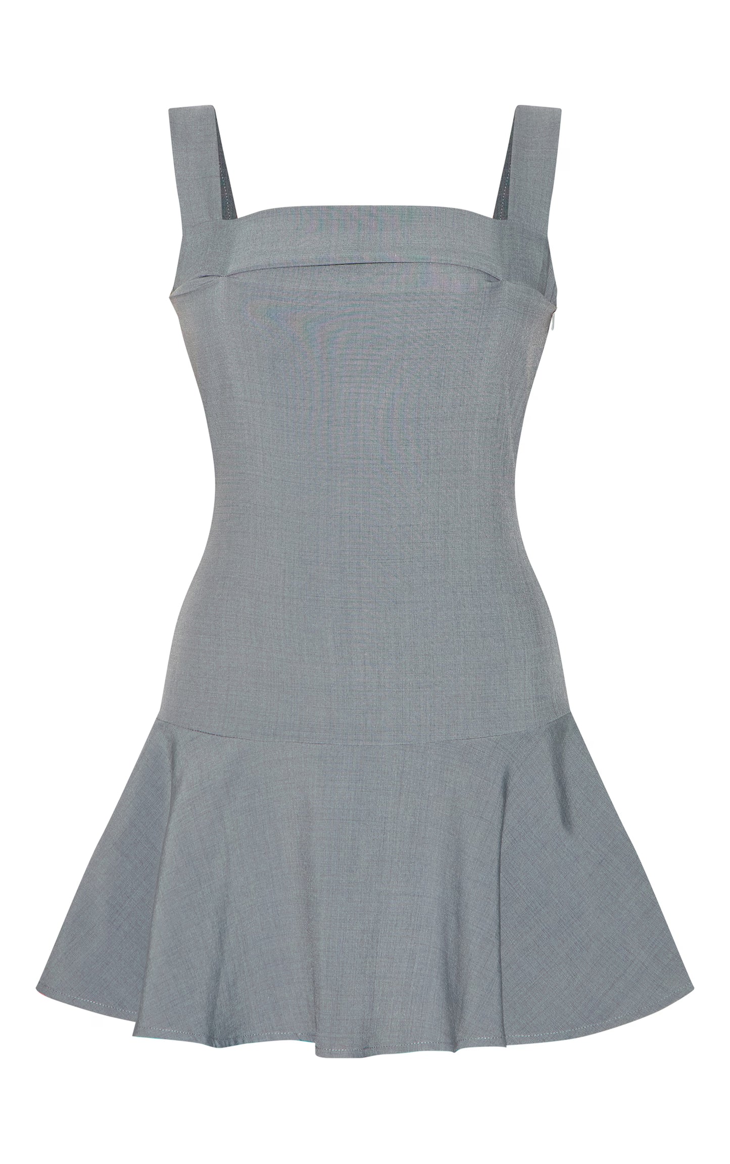 Charcoal Tailored Woven Scoop Back Shift Dress