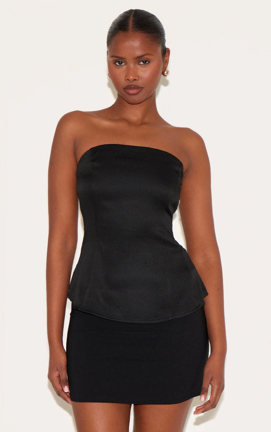 Black Peplum Bandeau