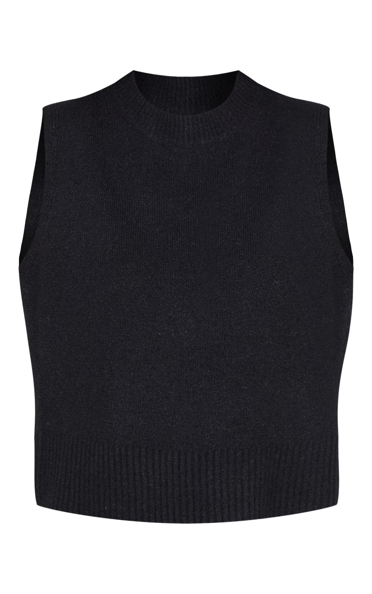 Black Marl Soft Knit Wide Leg Pants
