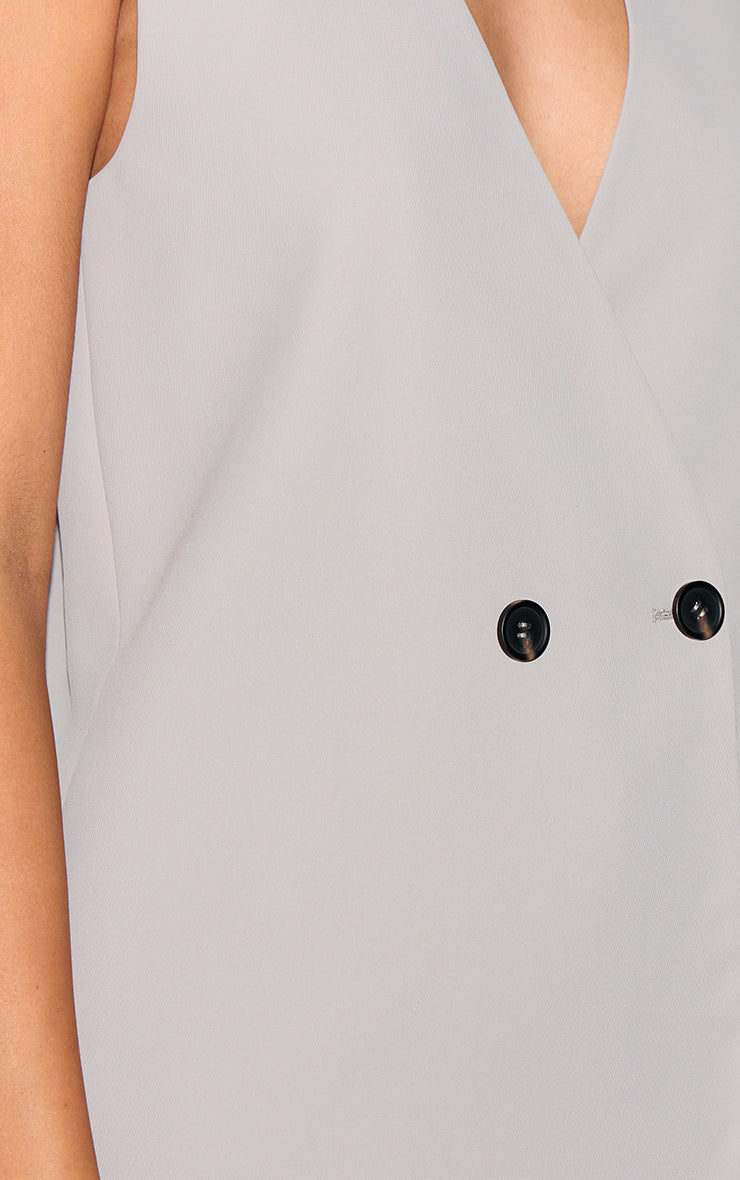 Tall Ash Grey Boxy Oversized Vest