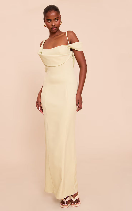 Sage Woven Square Neck Maxi Dress