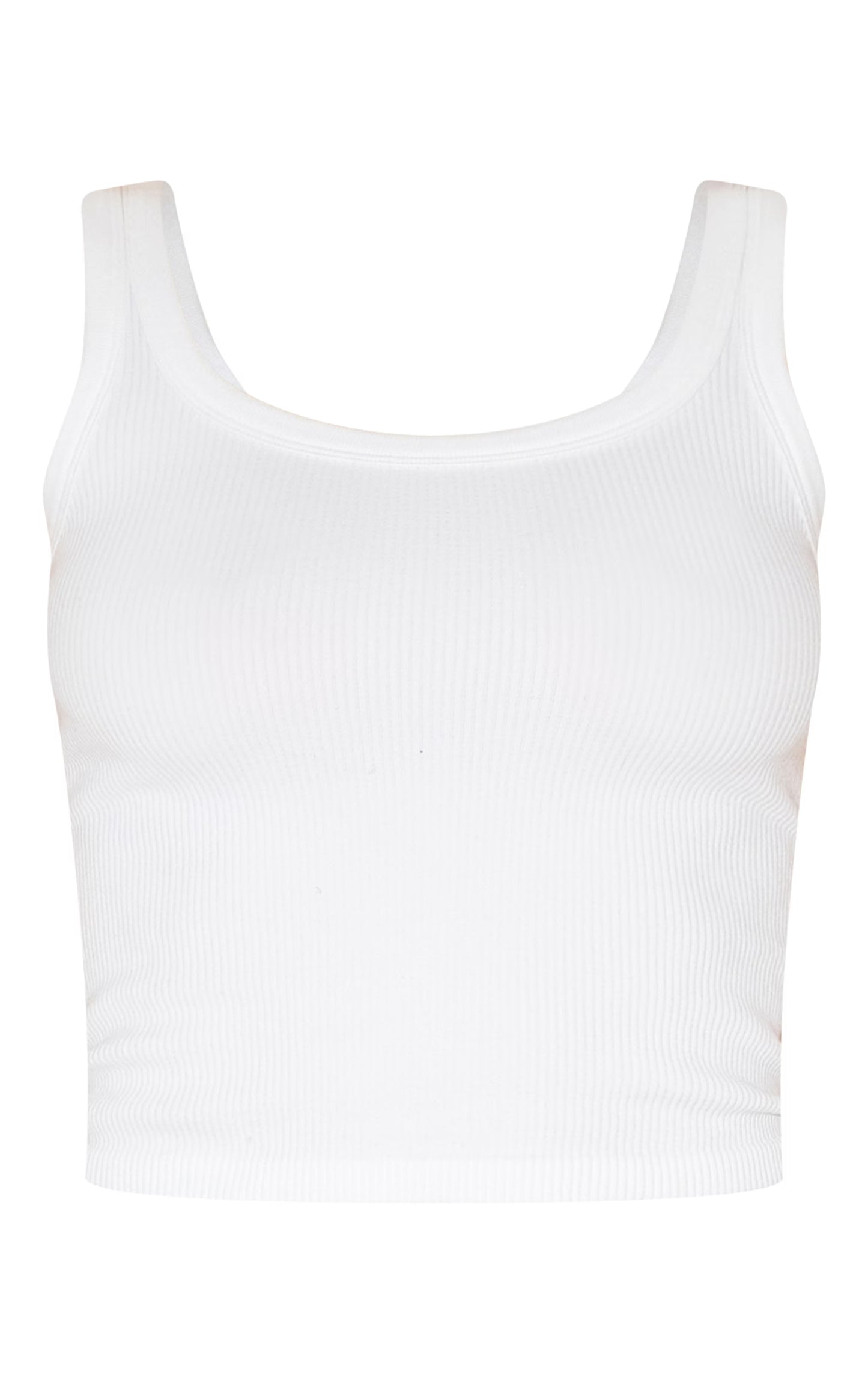 White Snatched Rib Scoop Vest