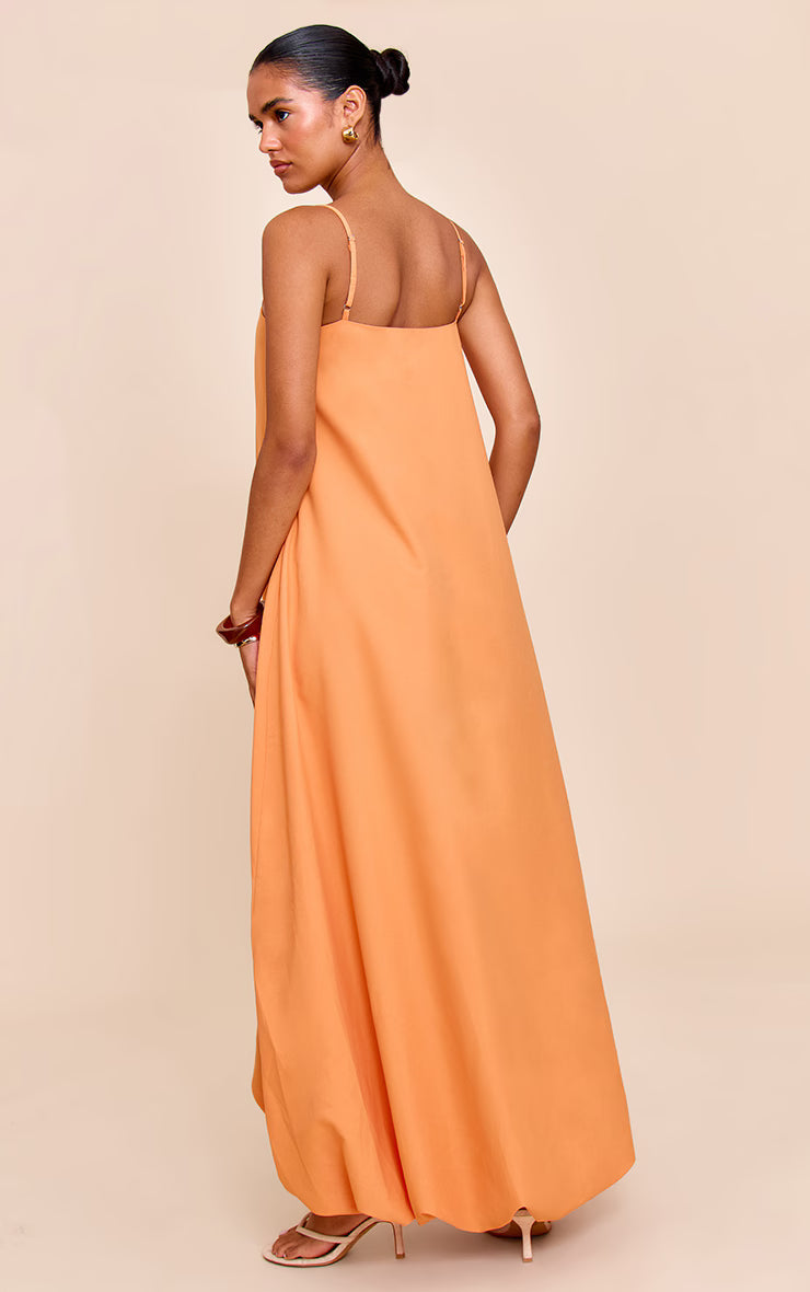 Orange Strappy Floaty Maxi Dress