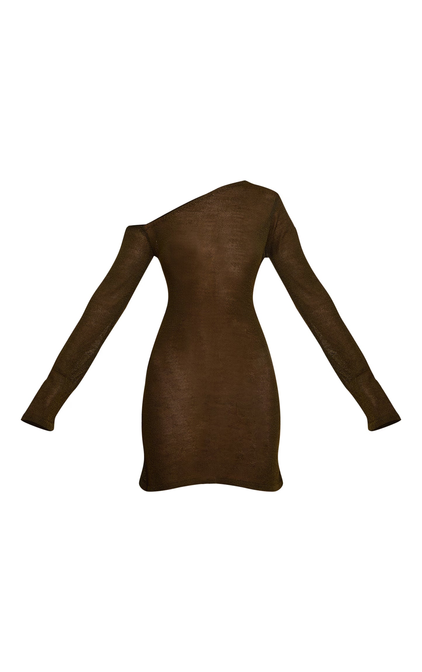 Olive Asymmetric Filigree Dress