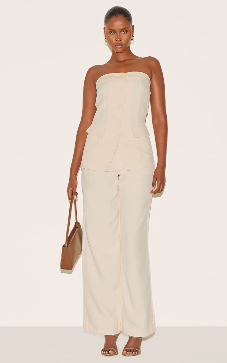 Cream Premium Tailored Woven Top