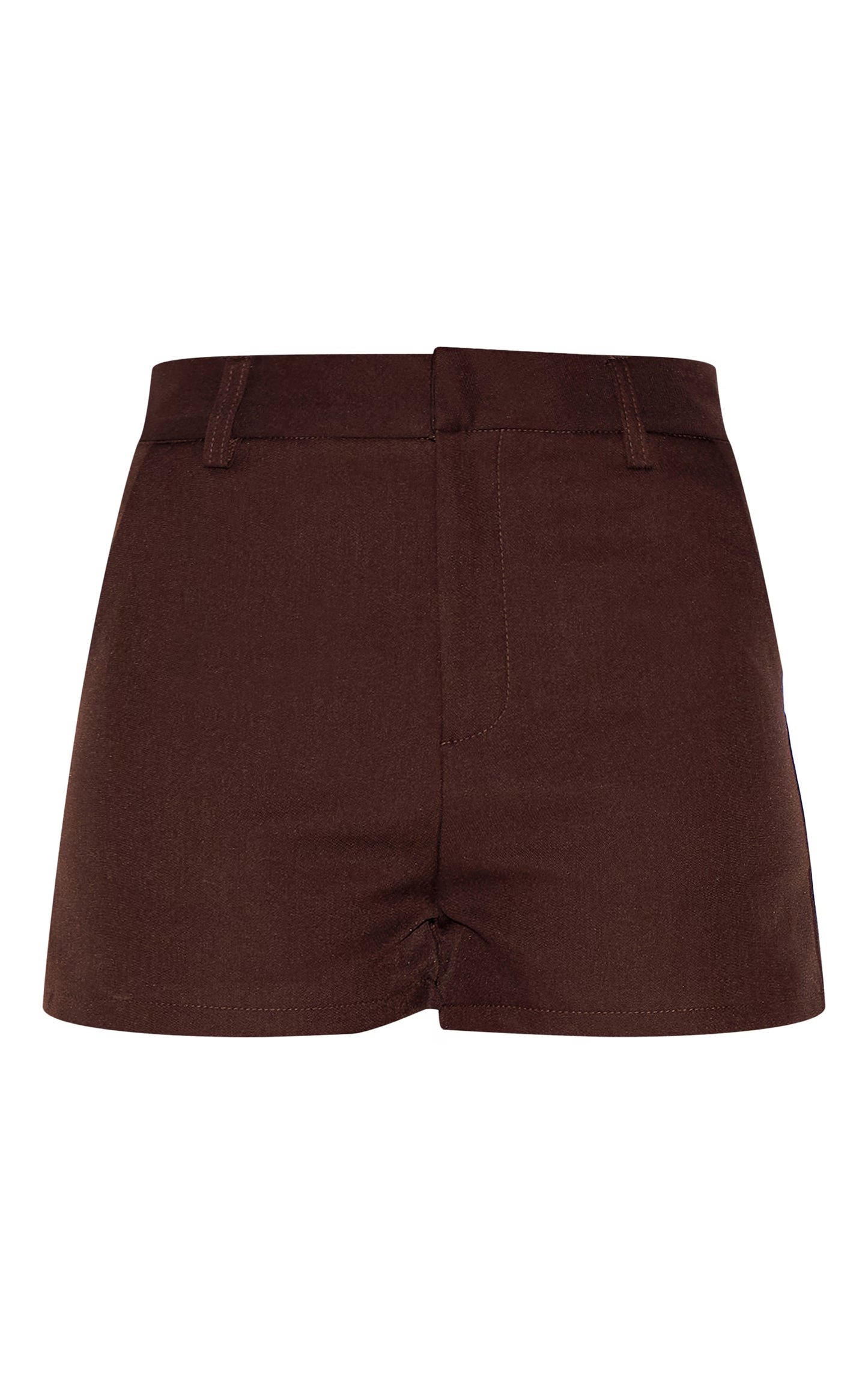 Deep Chocolate Tailored Mid Rise Shorts