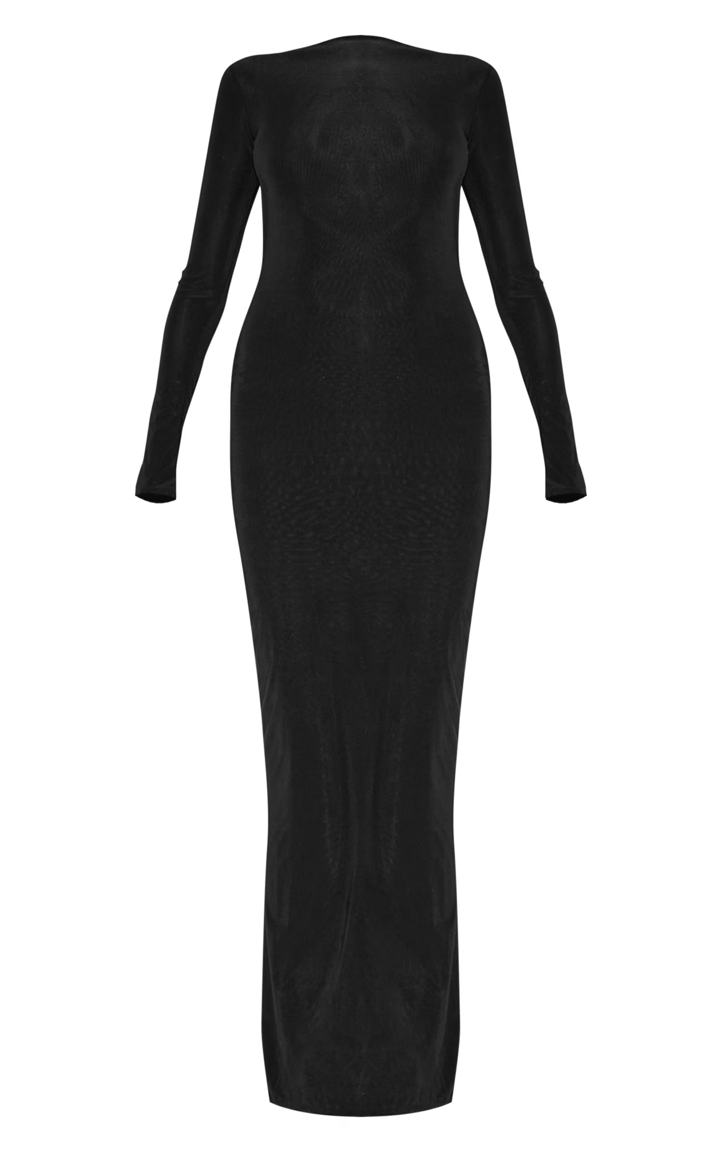 Black Double Layer Slinky Maxi Dress