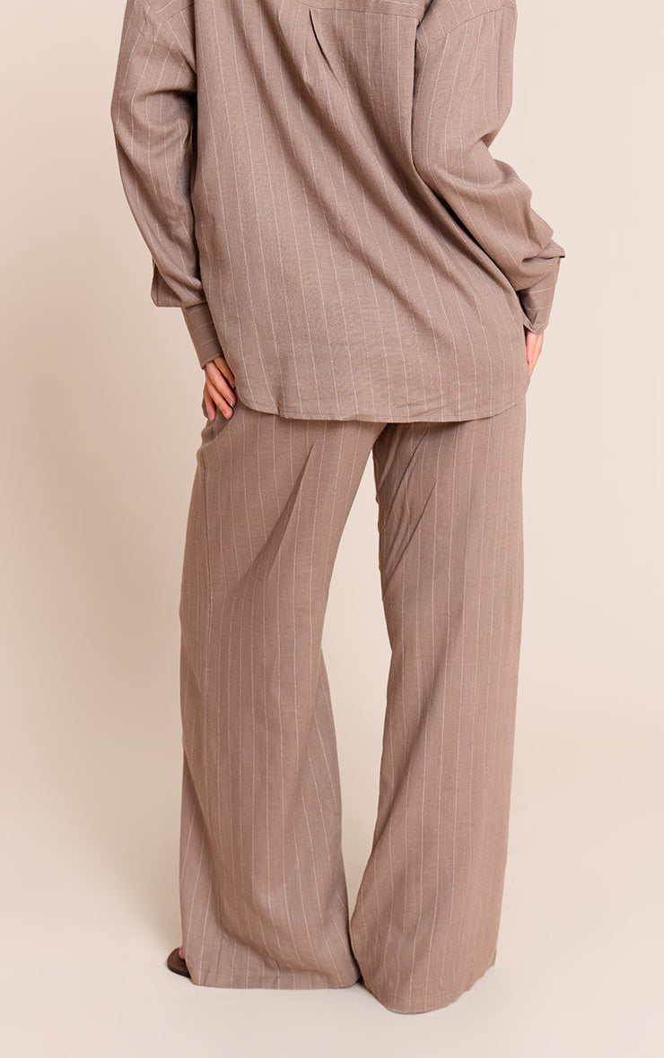 Taupe Pinstripe Casual Pant
