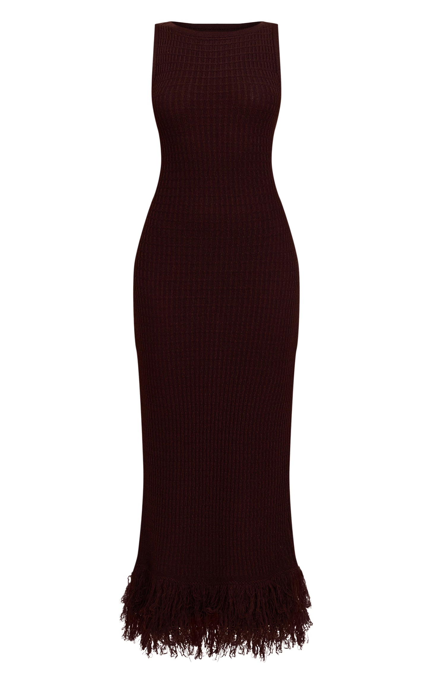 Chocolate Loop Knit Maxi Dress