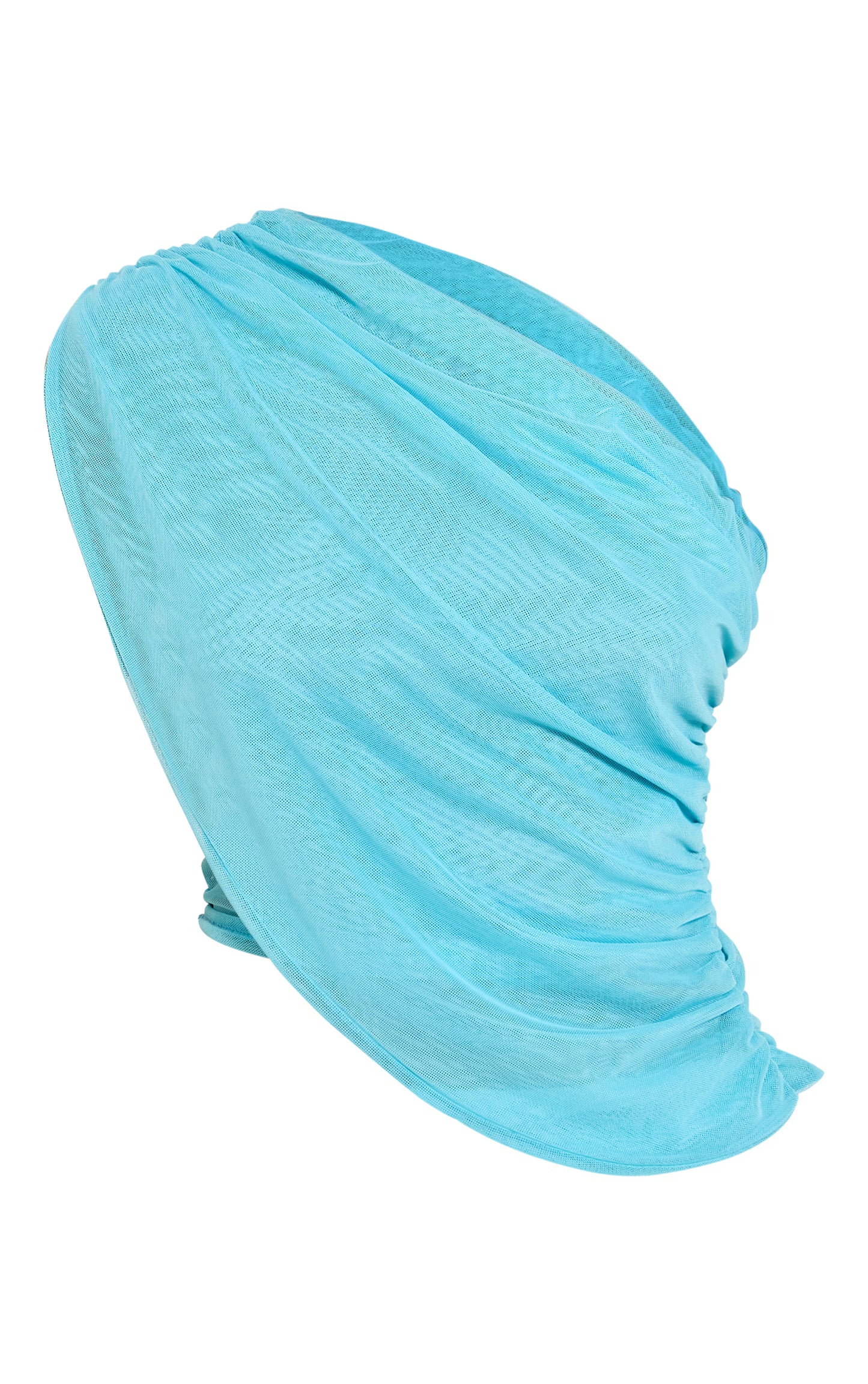 Aqua Mesh One Shoulder Ruched Top
