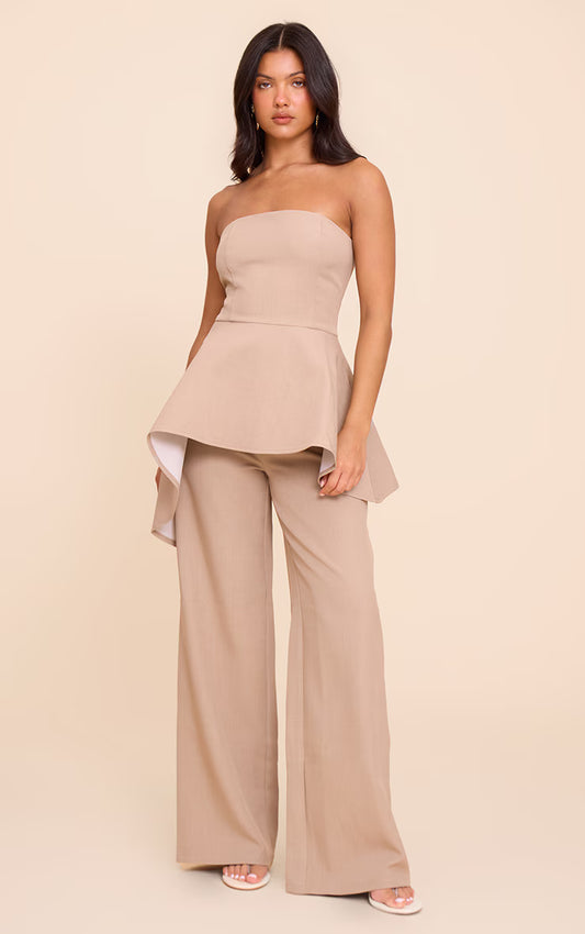 Taupe Premium Tailored Straight Leg Pant